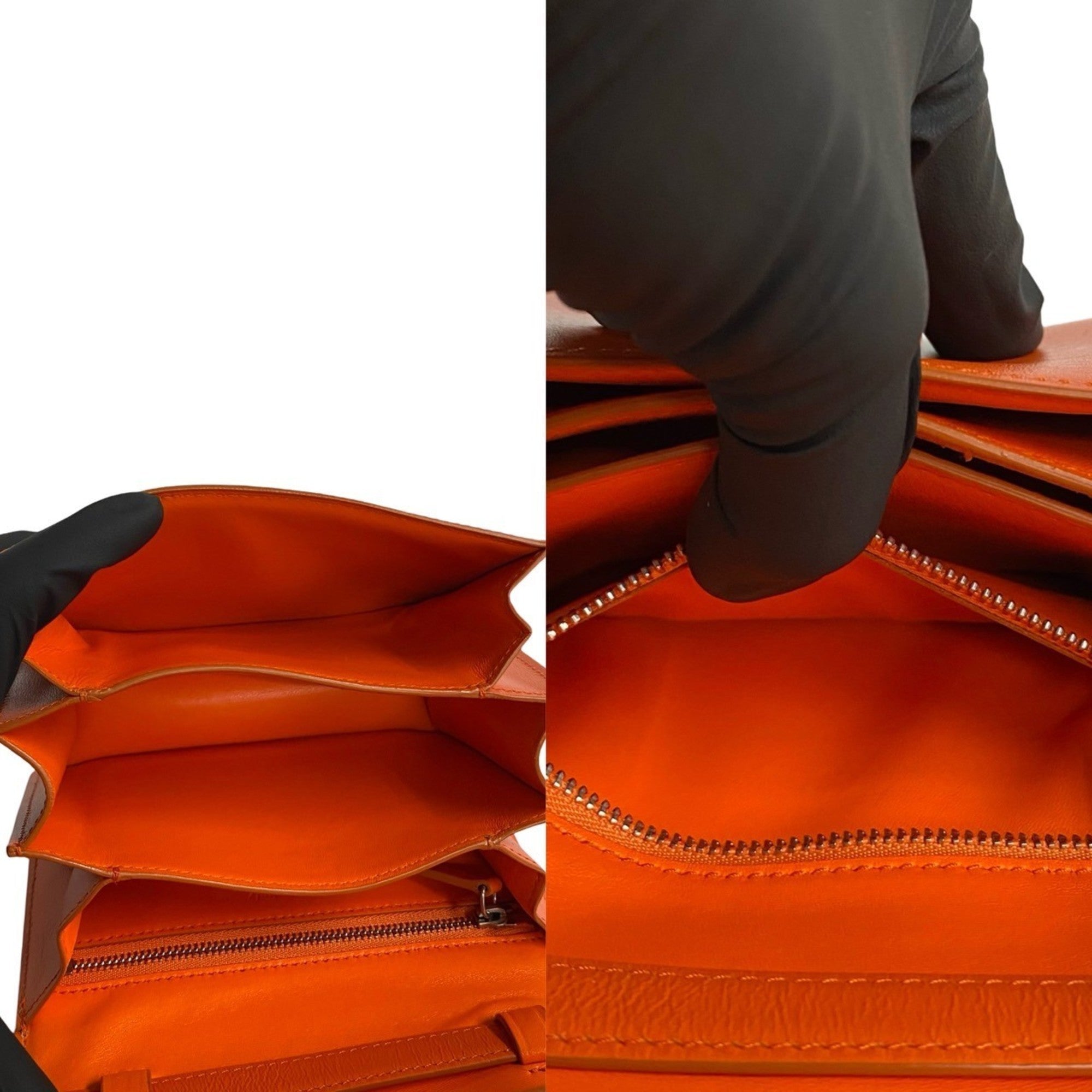 CLNI Classic Box Small Leather Shoulder Bag/Pochette/Sacoche in Orange (133-2)