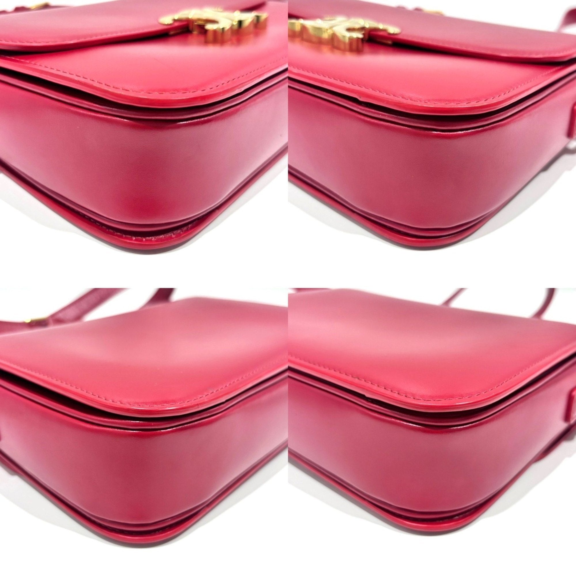 CLNI Teen Triomphe bag in shiny calfskin and red leather. 188423BF4.27ED.