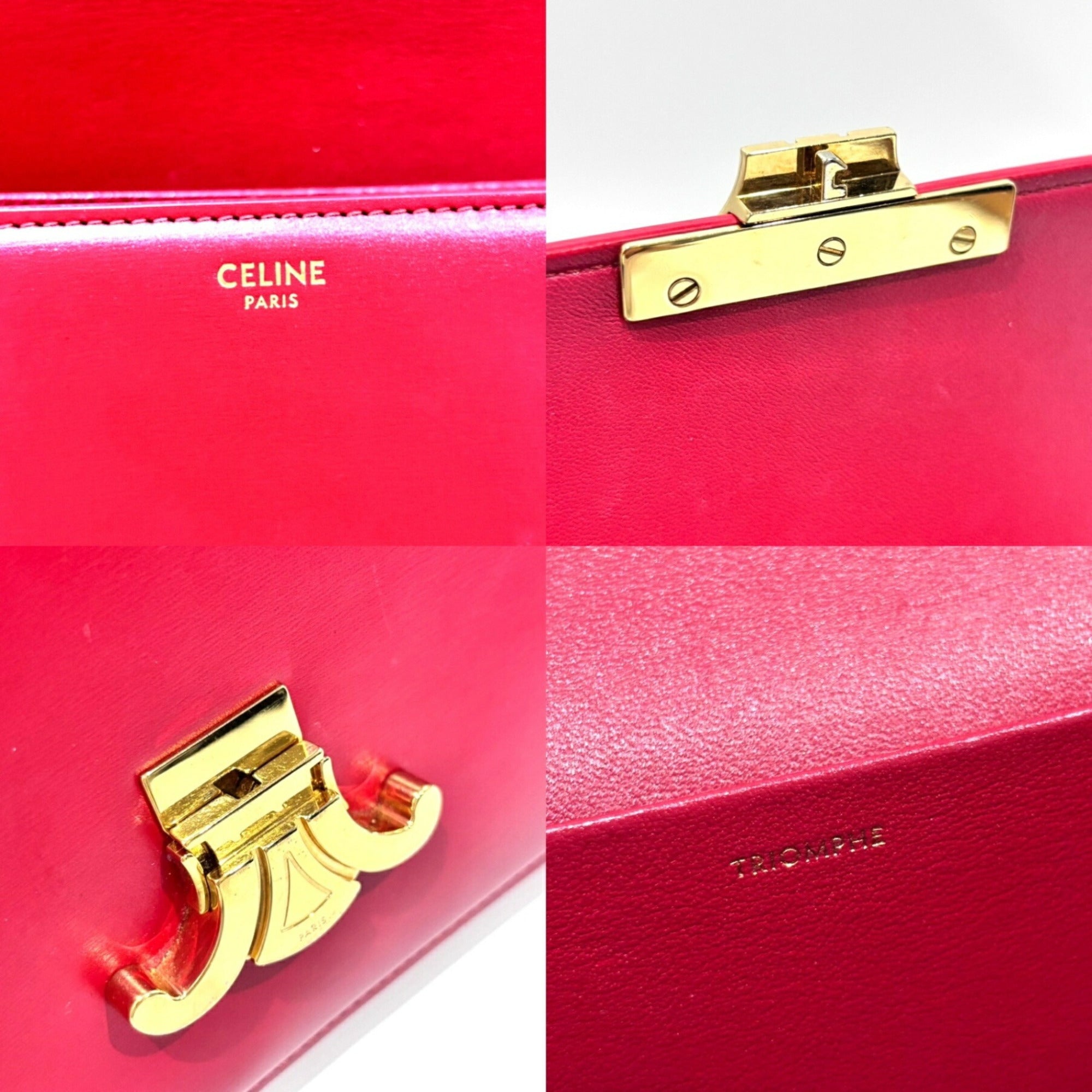 CLNI Teen Triomphe bag in shiny calfskin and red leather. 188423BF4.27ED.
