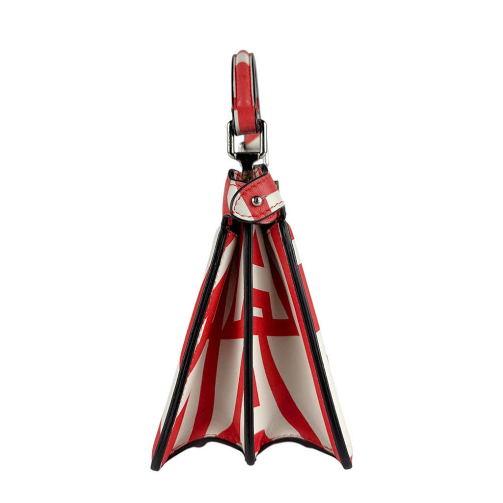 FDI x MARC JACOBS Peekaboo I See U Petite Leather Handbag/Shoulder Bag, Red and White, Women's, 8BN335-ANWR z7748