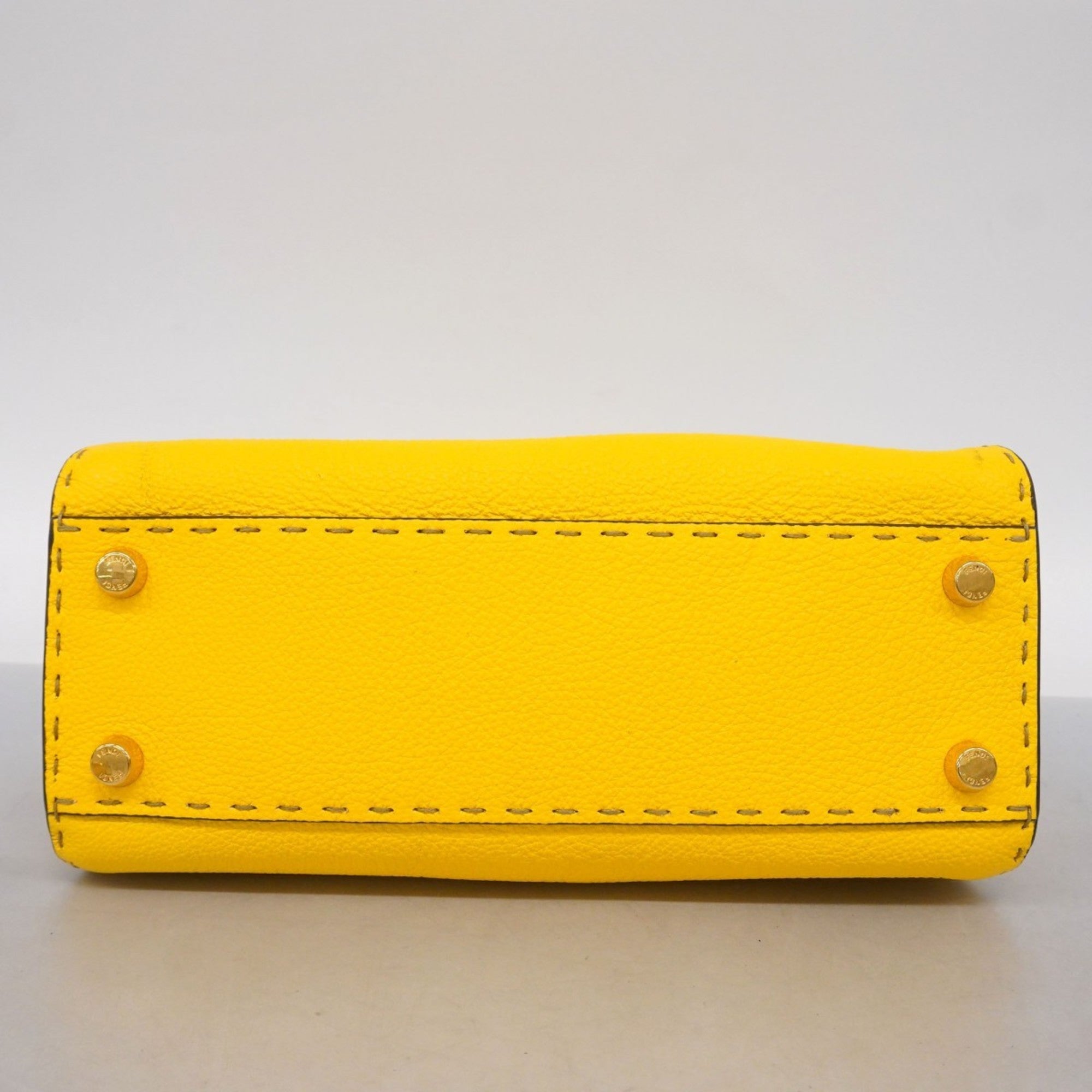 FDI Selleria Peekaboo Essential Leather Handbag in Yellow, 2-Way Bag for Women