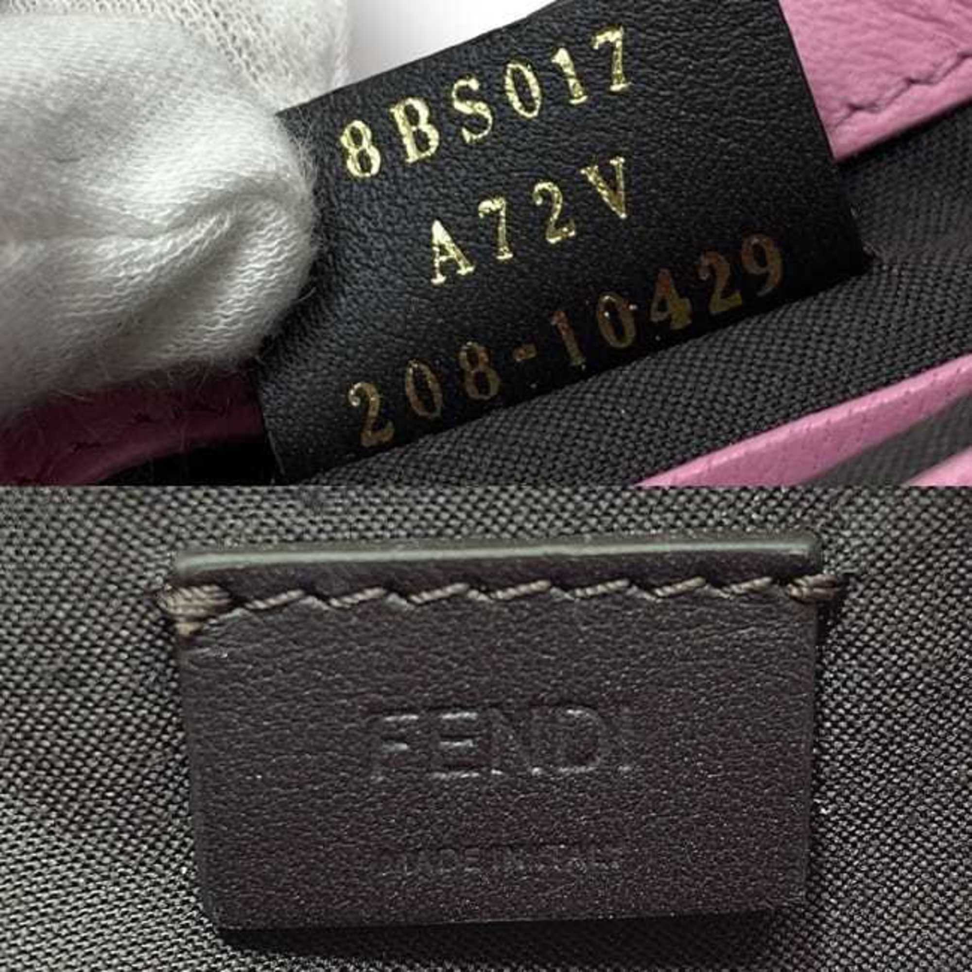 FDI Baguette Small Pink Gold 8BS017 Leather GP FENDI Shoulder Bag FF Embossed Ladies Chain