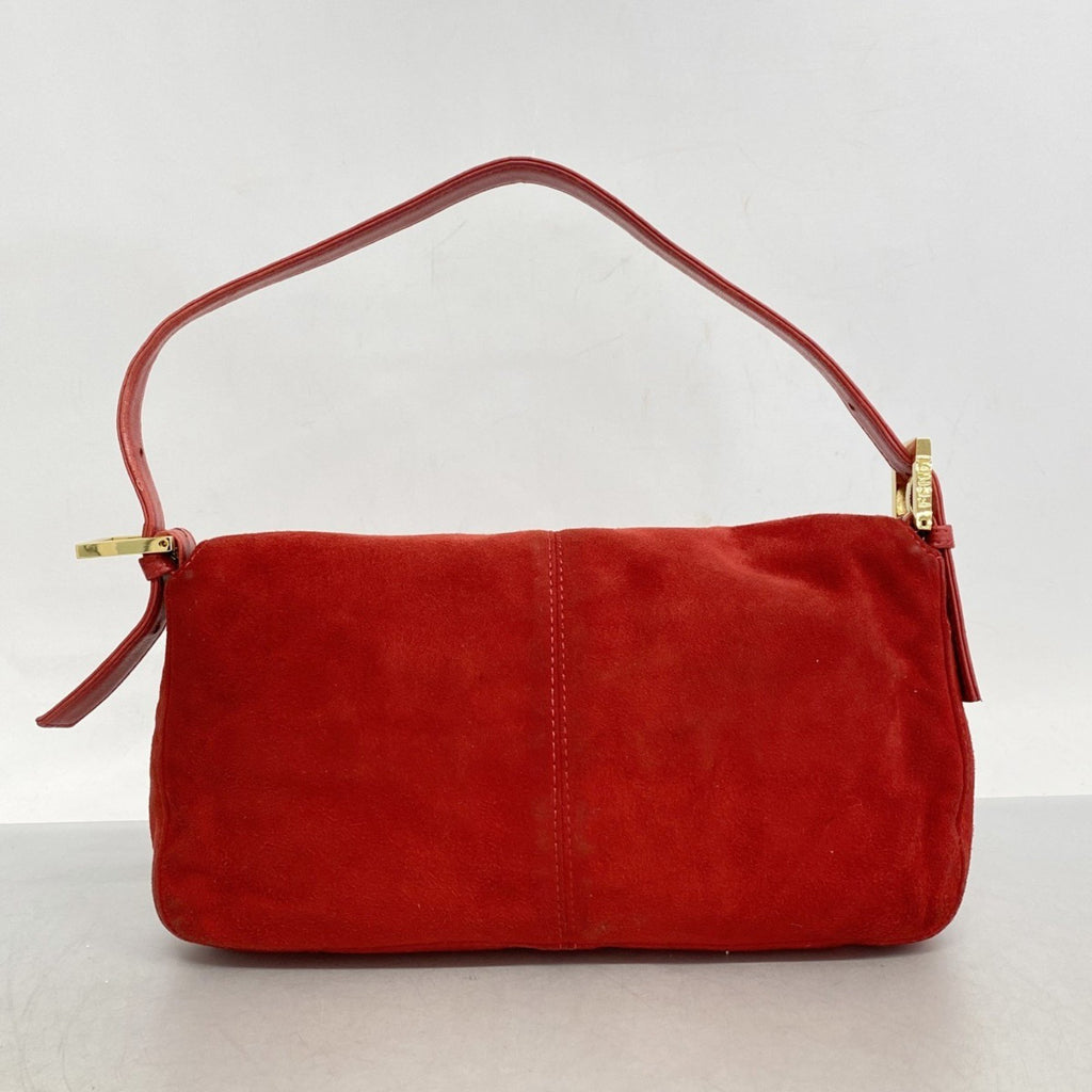 FDI Mamma Bucket Handbag in Red Suede for Women, P1731575