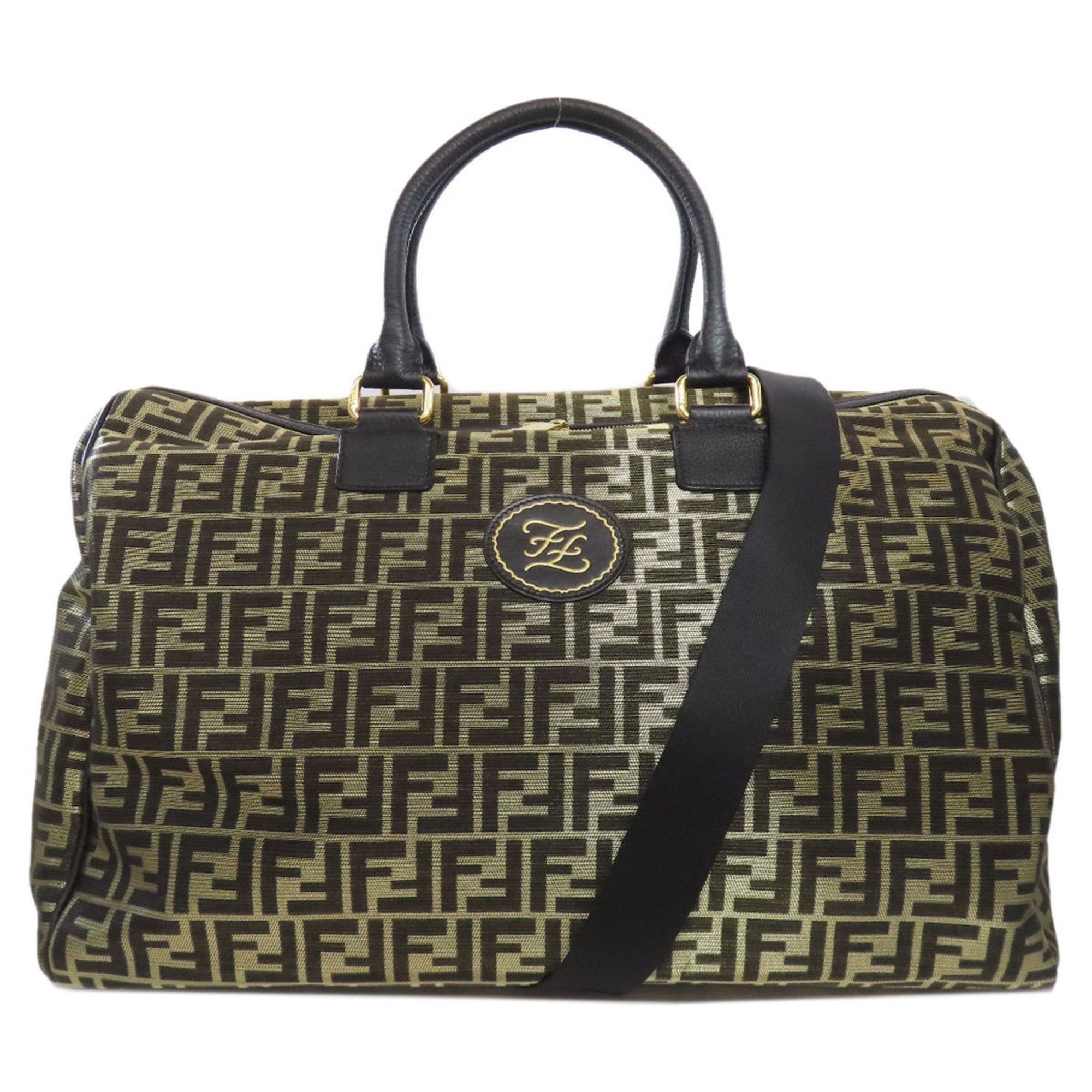 FDI Zucca Pattern 2-Way Boston Bag PVC Women's