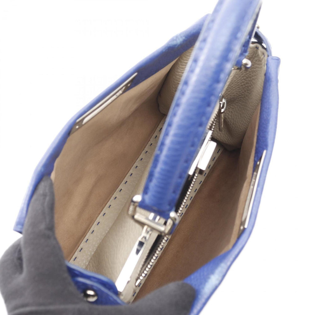 FDI Peekaboo Regular Handbag, Leather, Women's, Blue, 8BN226