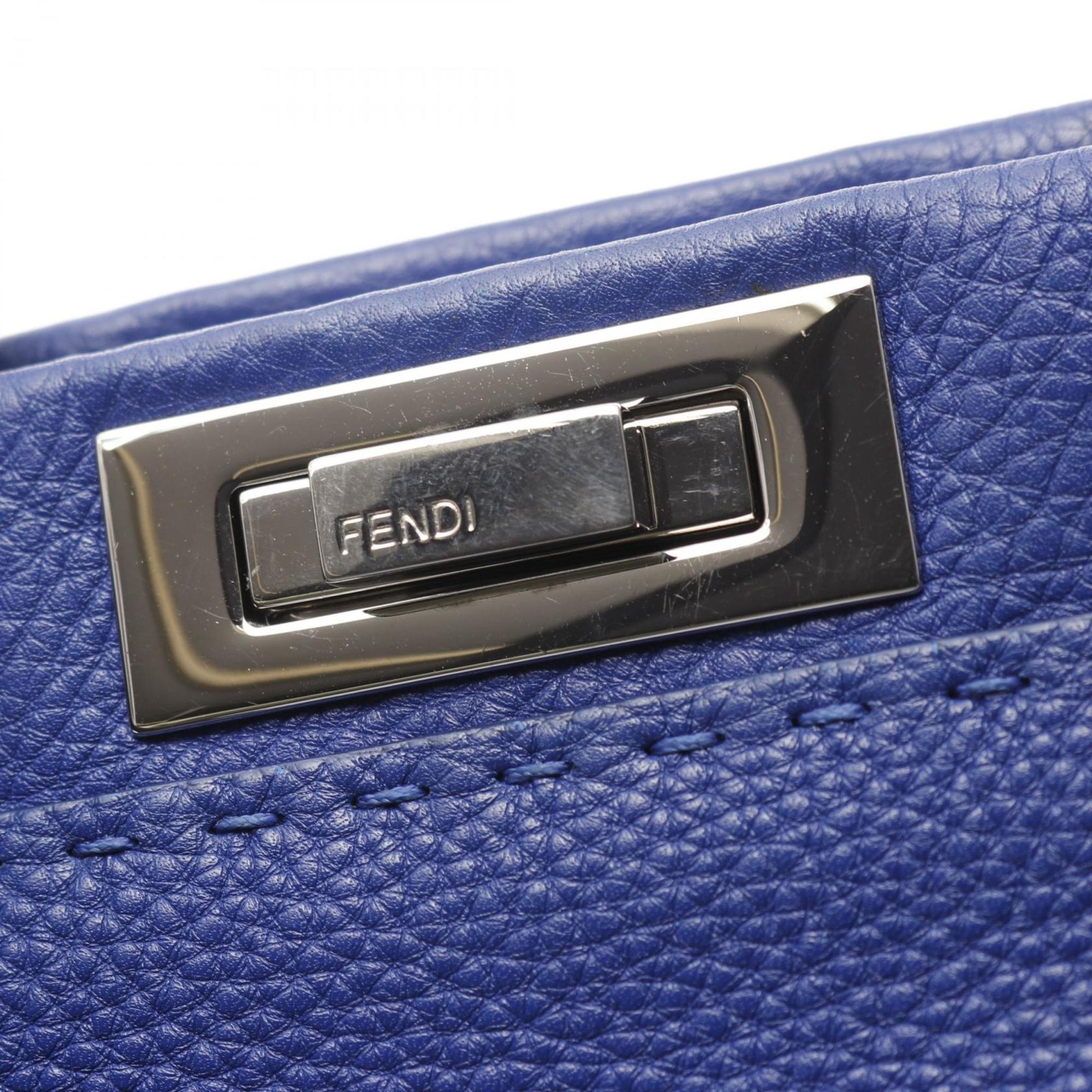 FDI Peekaboo Regular Handbag, Leather, Women's, Blue, 8BN226