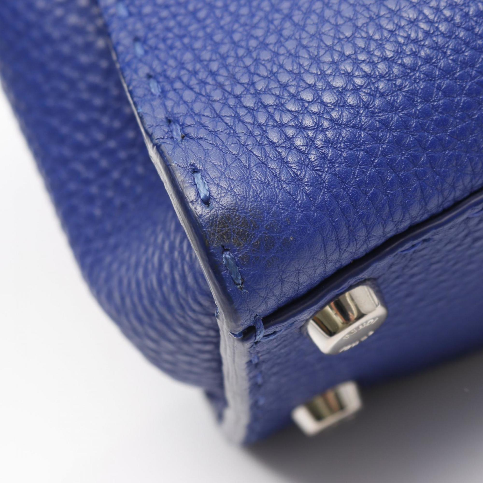 FDI Peekaboo Regular Handbag, Leather, Women's, Blue, 8BN226