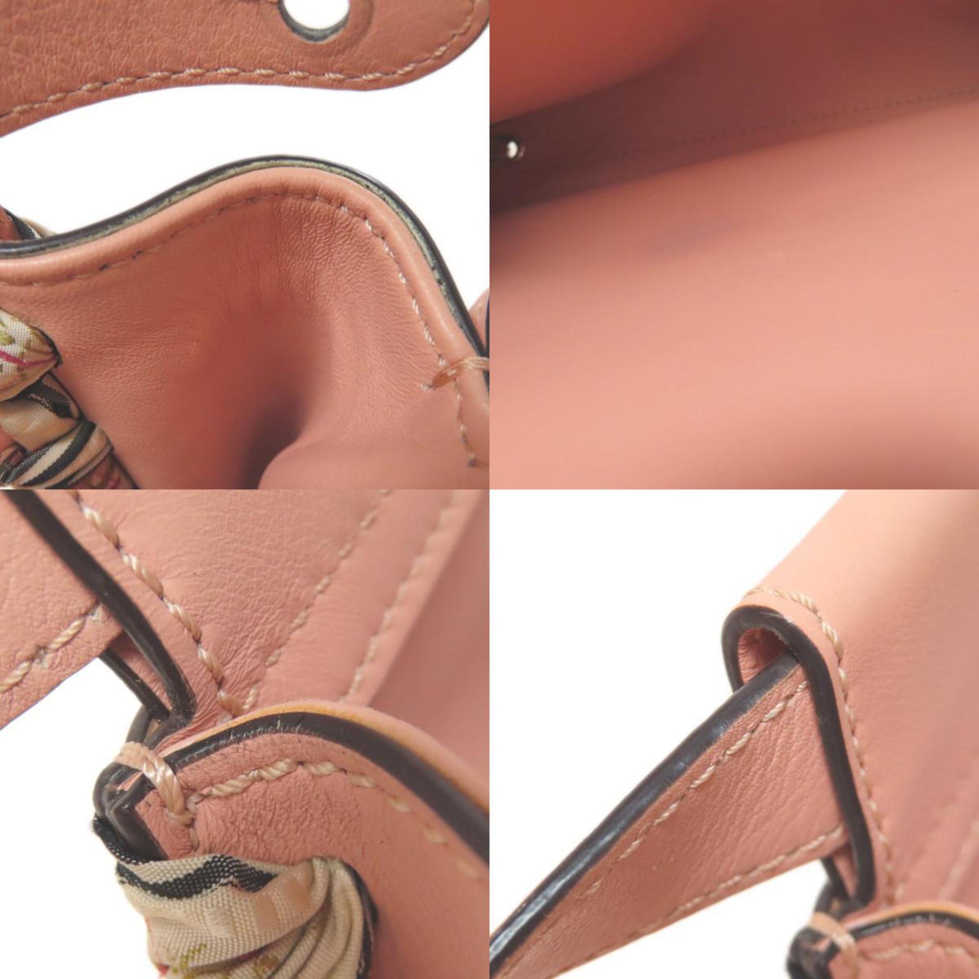 FDI Peekaboo Ribbon Stitch Handbag Calfskin Women's