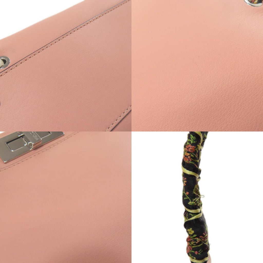 FDI Peekaboo Ribbon Stitch Handbag Calfskin Women's