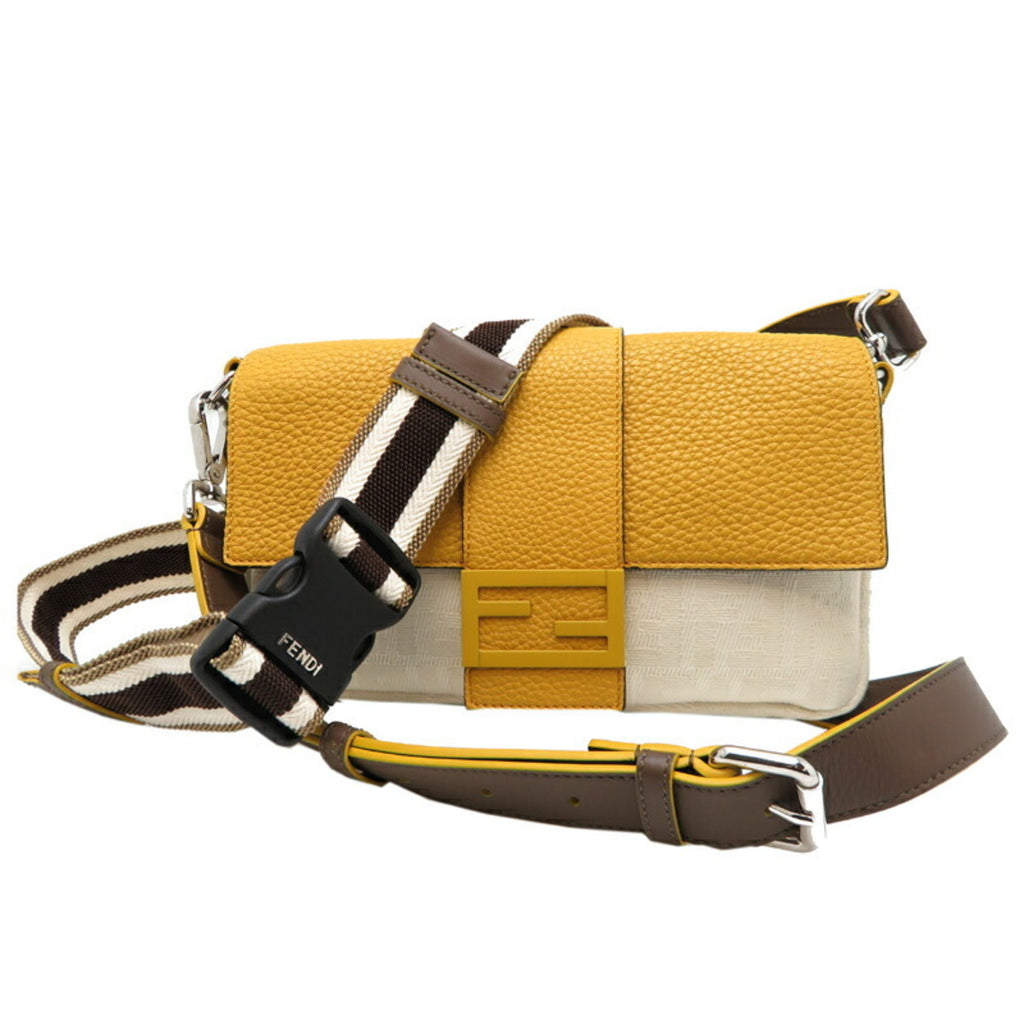 FDI Bucket Women's Shoulder Bag 7V72 Canvas Dark Yellow