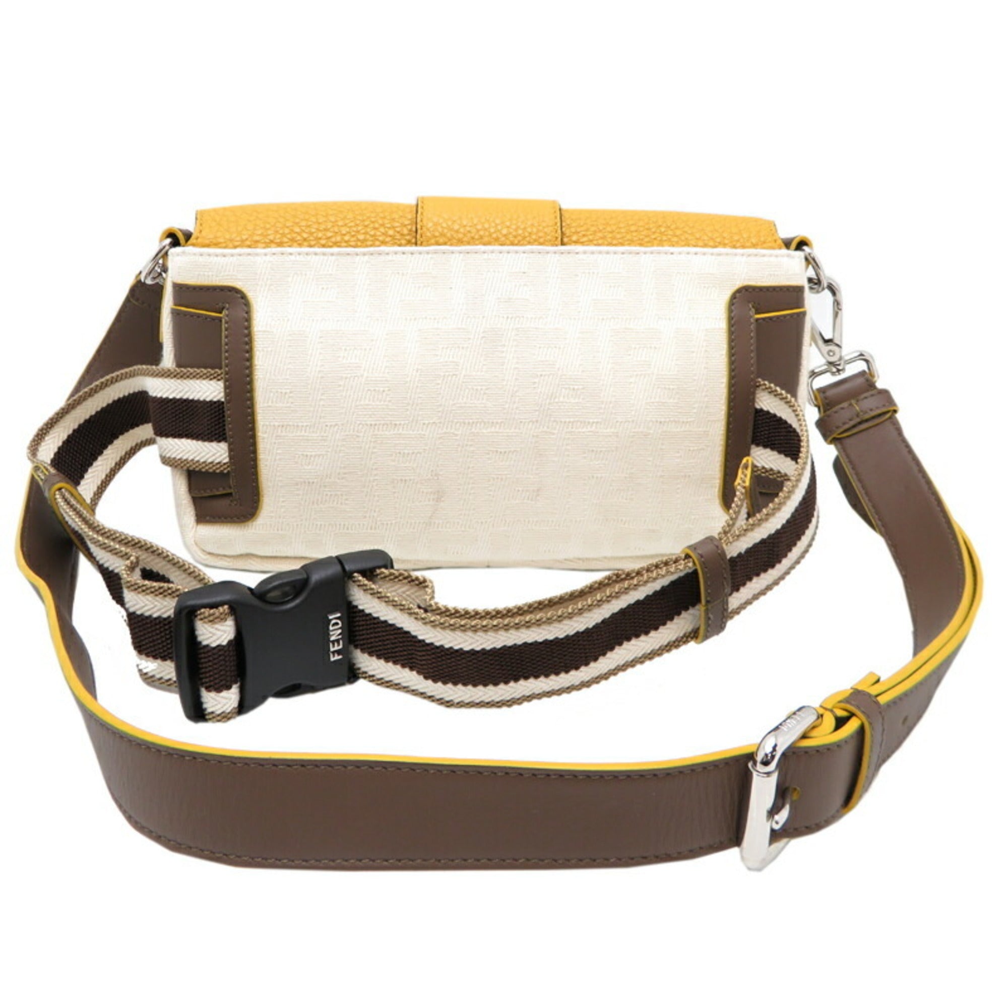 FDI Bucket Women's Shoulder Bag 7V72 Canvas Dark Yellow