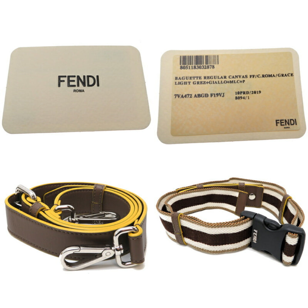 FDI Bucket Women's Shoulder Bag 7V72 Canvas Dark Yellow