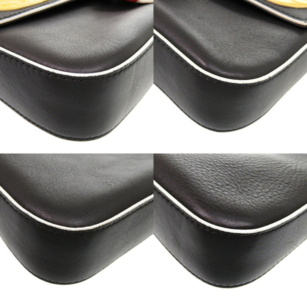FDI Monster Bugs Leather Black Shoulder Bag 1662FENDI