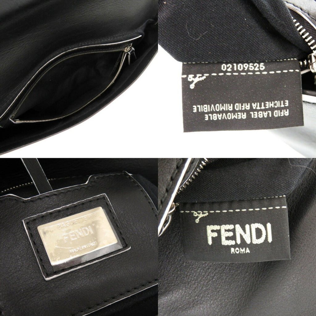 FDI Monster Bugs Leather Black Shoulder Bag 1662FENDI