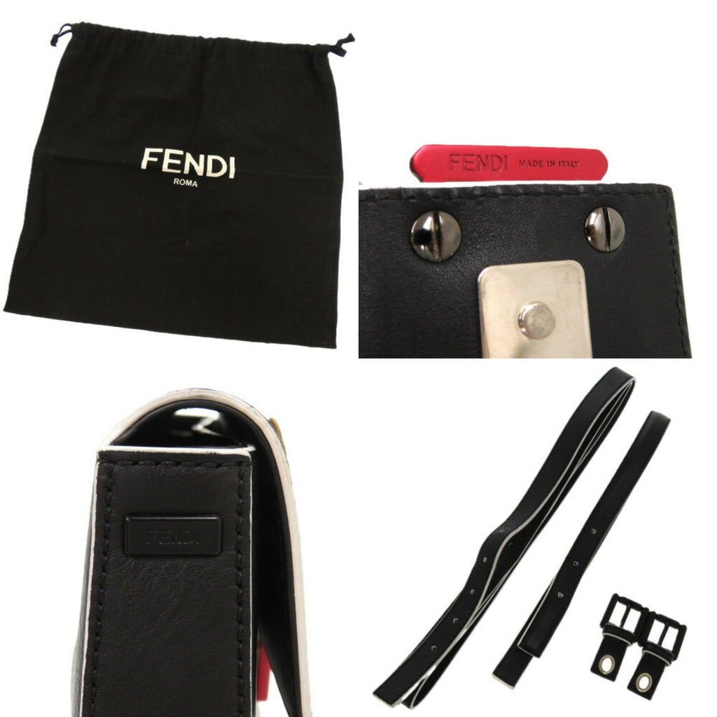 FDI Monster Bugs Leather Black Shoulder Bag 1662FENDI