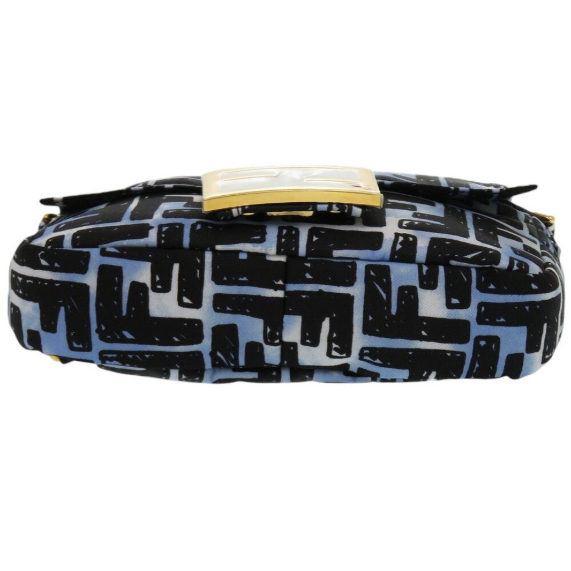 FDI Like new Fendi Zucca Bucket Mini Joshua Vidas collaboration 2-way nylon blue shoulder bag 8BR784 ADBD 209-0501 1257FENDI