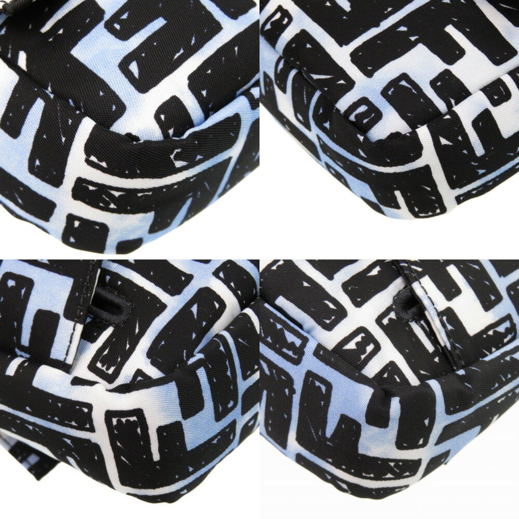 FDI Like new Fendi Zucca Bucket Mini Joshua Vidas collaboration 2-way nylon blue shoulder bag 8BR784 ADBD 209-0501 1257FENDI