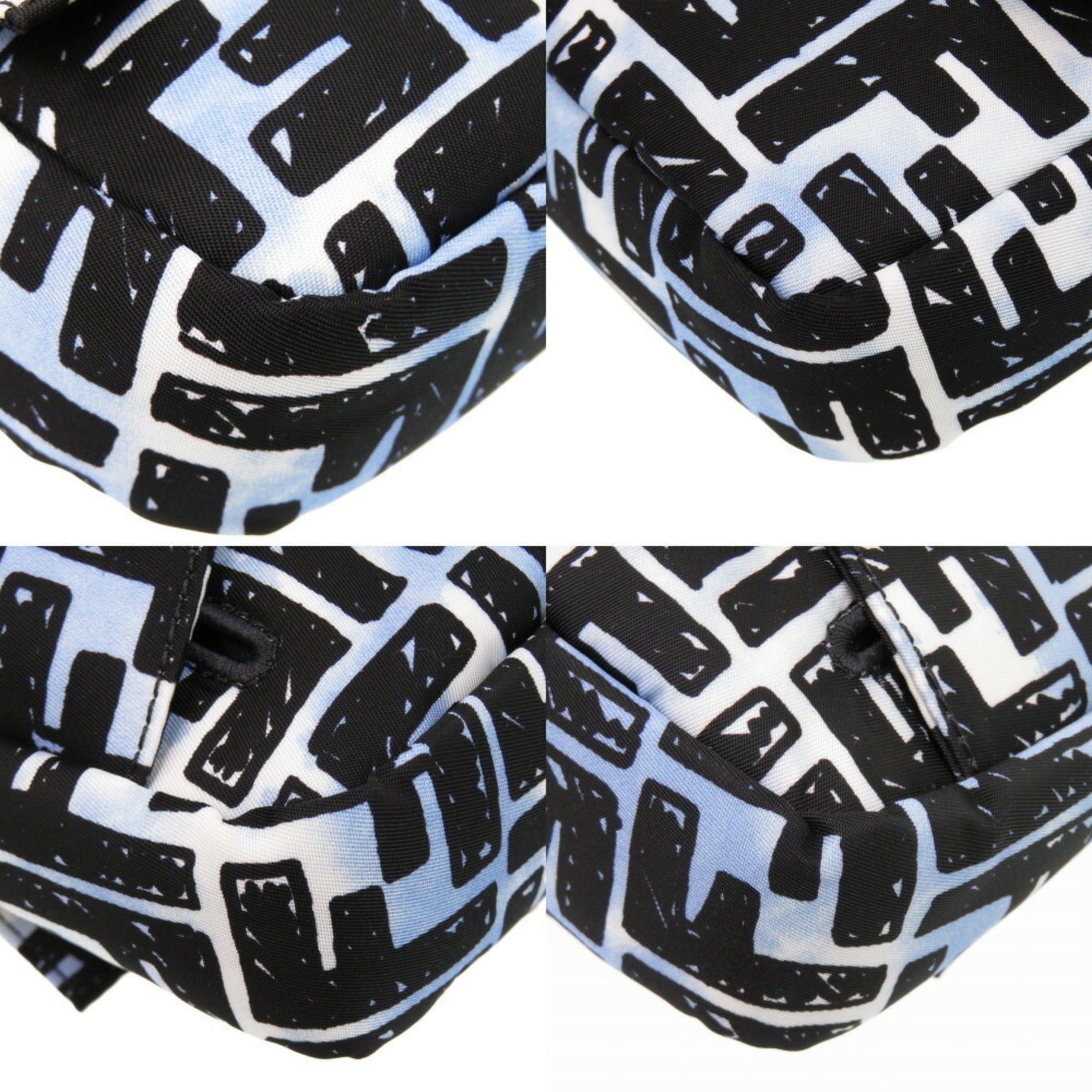 FDI Like new Fendi Zucca Bucket Mini Joshua Vidas collaboration 2-way nylon blue shoulder bag 8BR784 ADBD 209-0501 1257FENDI