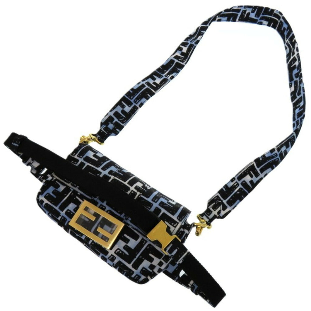 FDI Like new Fendi Zucca Bucket Mini Joshua Vidas collaboration 2-way nylon blue shoulder bag 8BR784 ADBD 209-0501 1257FENDI