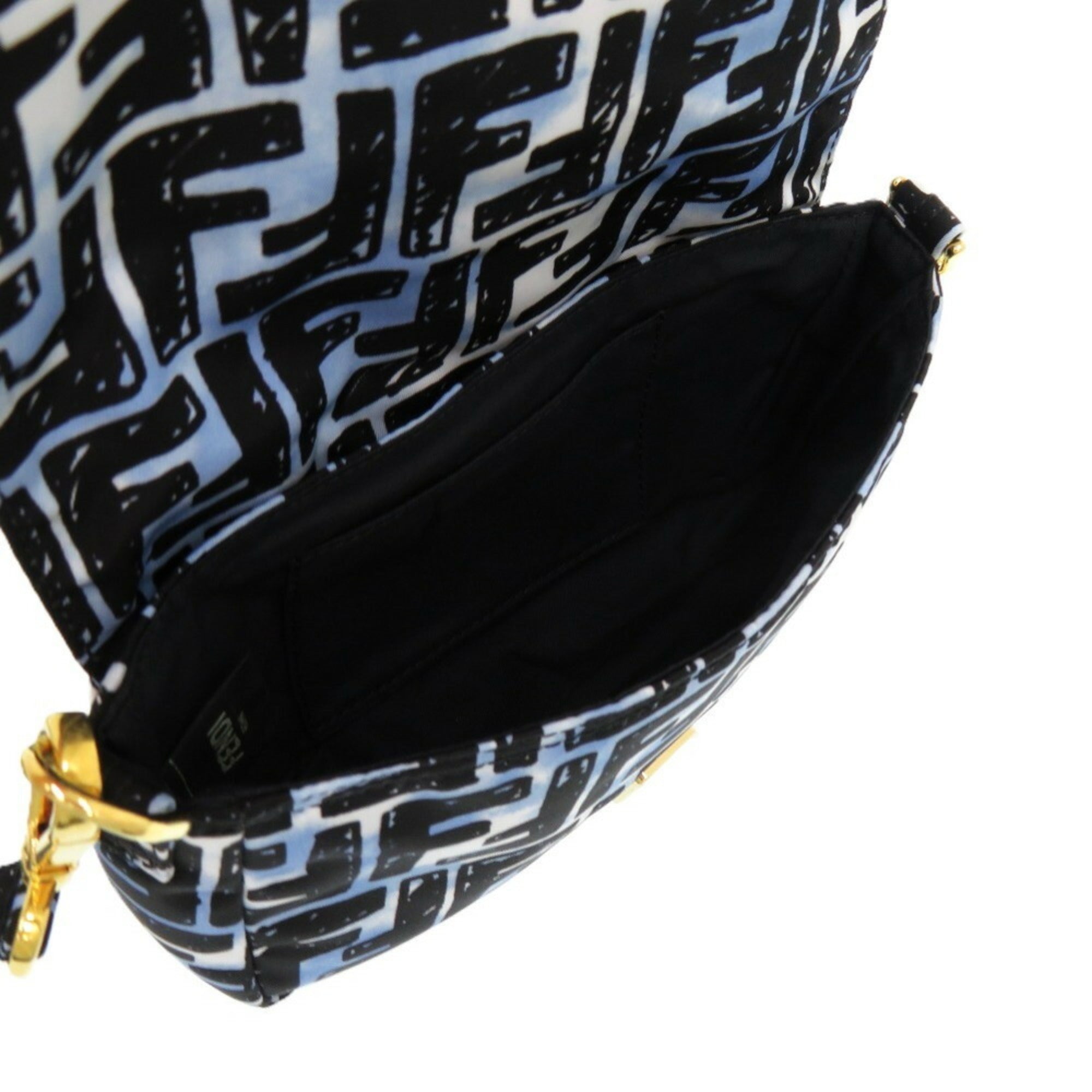 FDI Like new Fendi Zucca Bucket Mini Joshua Vidas collaboration 2-way nylon blue shoulder bag 8BR784 ADBD 209-0501 1257FENDI