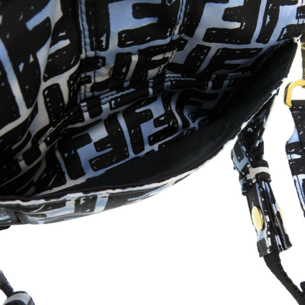 FDI Like new Fendi Zucca Bucket Mini Joshua Vidas collaboration 2-way nylon blue shoulder bag 8BR784 ADBD 209-0501 1257FENDI