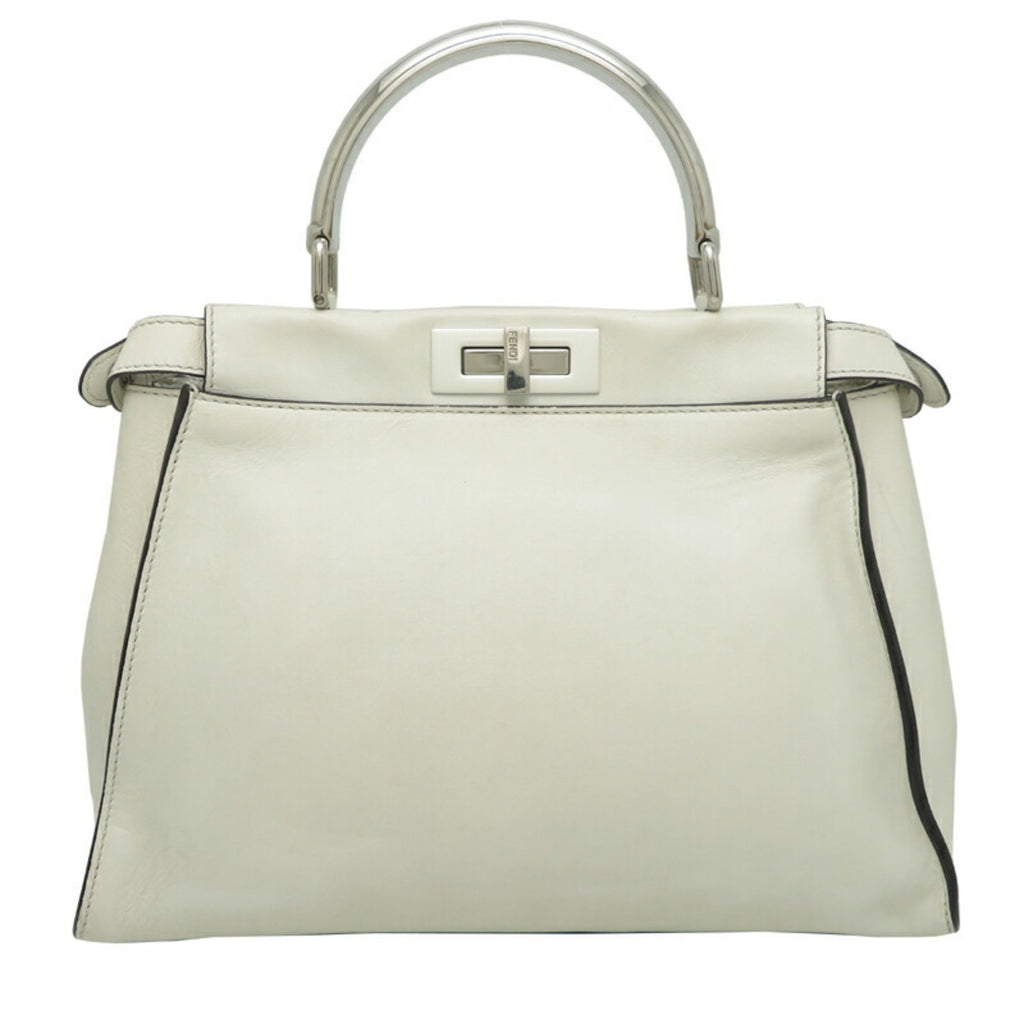 FDI Peekaboo Medium Women's Handbag 8BN290 Leather White