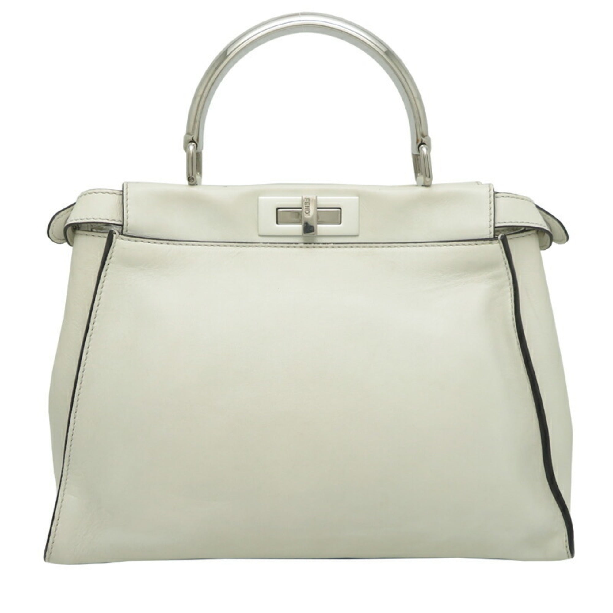 FDI Peekaboo Medium Women's Handbag 8BN290 Leather White