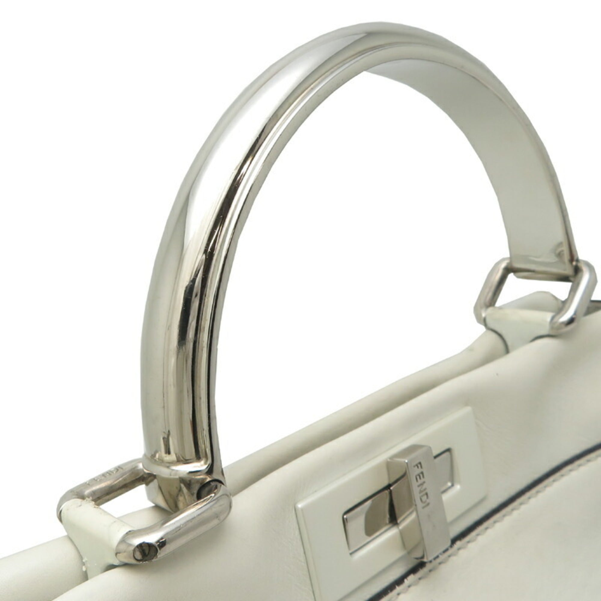 FDI Peekaboo Medium Women's Handbag 8BN290 Leather White