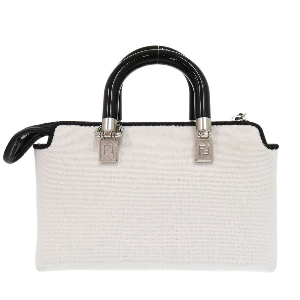 FDI By The Way Small 8BS067 ANVG Canvas Leather Plexiglass White Handbag 1783FENDI