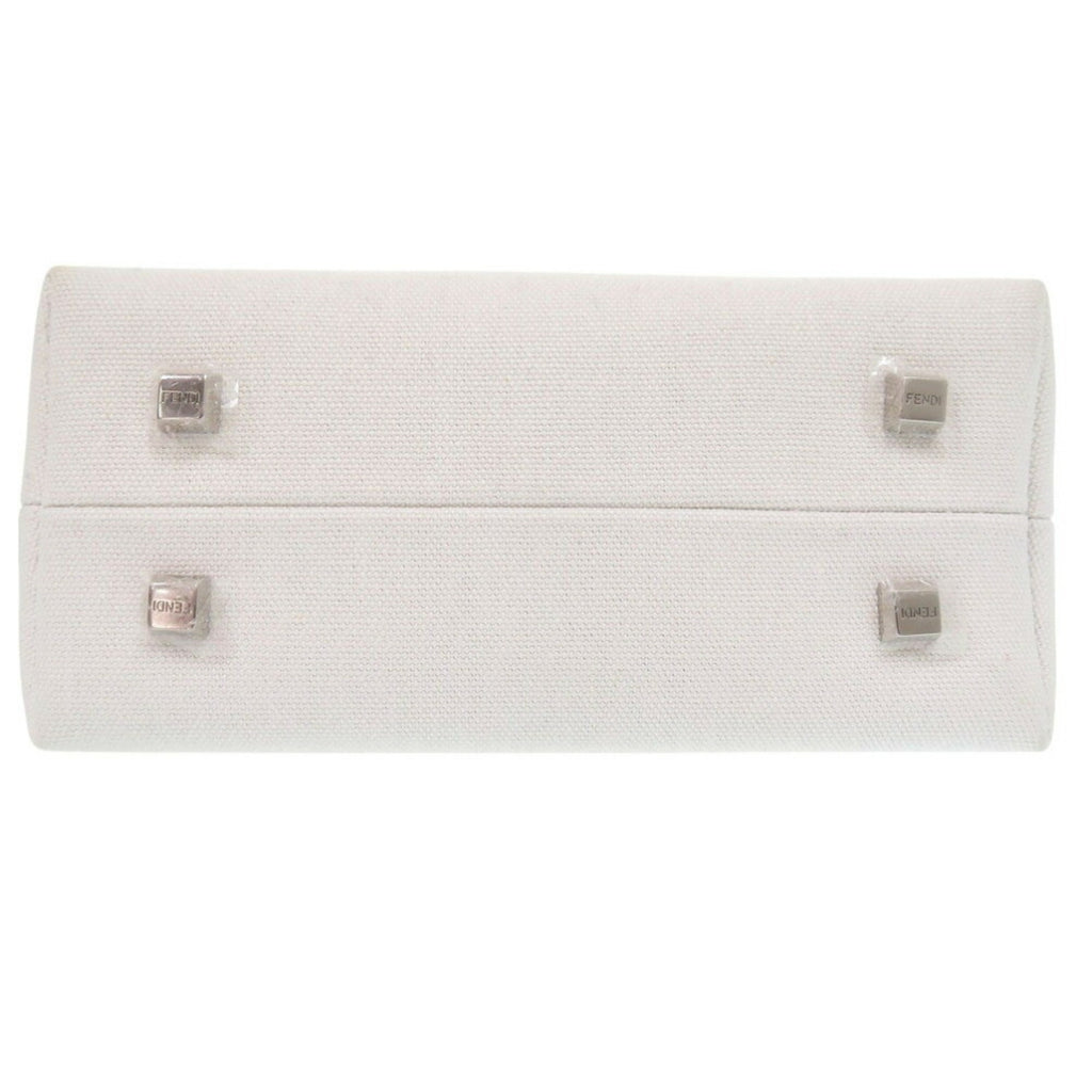 FDI By The Way Small 8BS067 ANVG Canvas Leather Plexiglass White Handbag 1783FENDI