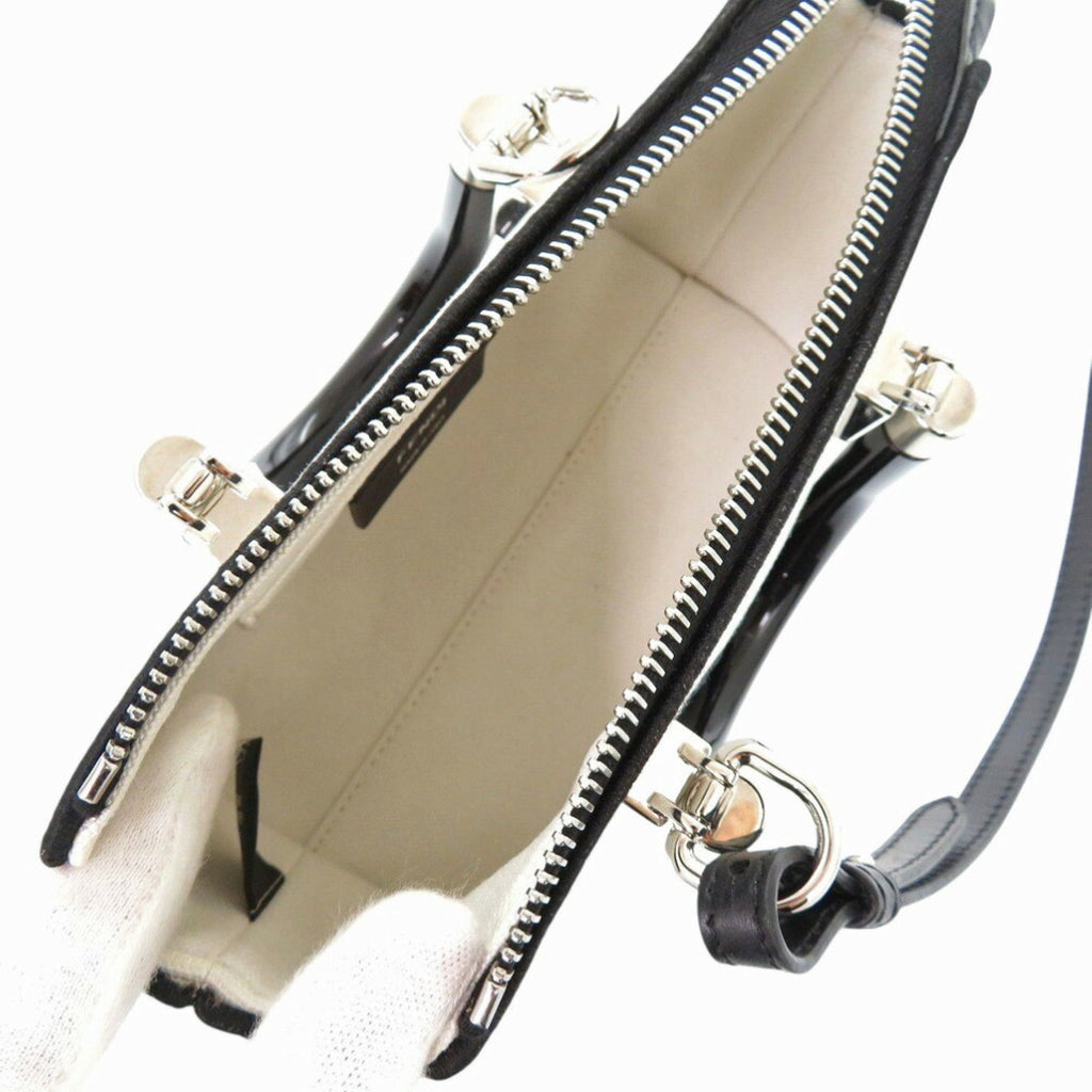 FDI By The Way Small 8BS067 ANVG Canvas Leather Plexiglass White Handbag 1783FENDI