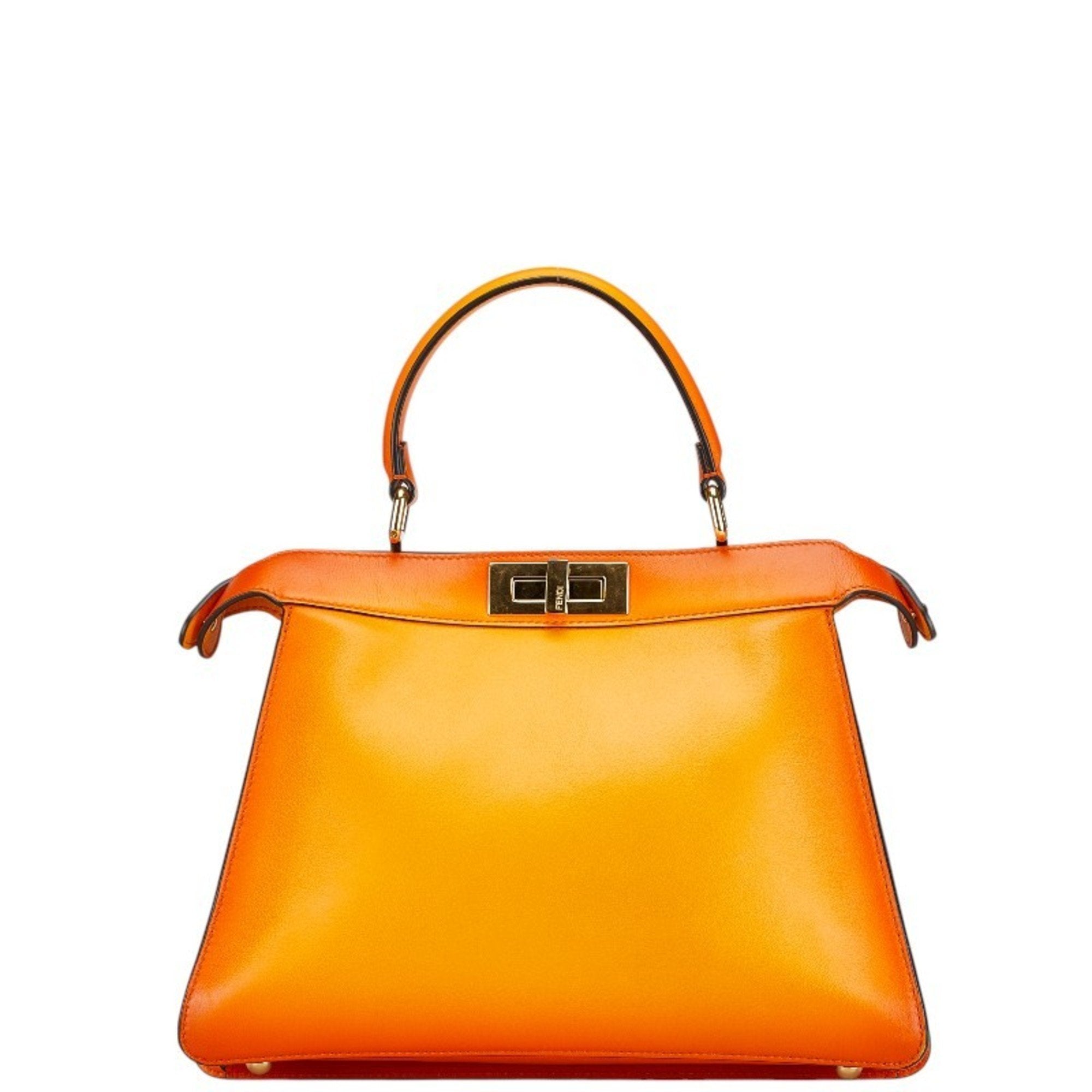 FDI Peekaboo Iseeu Medium Handbag 8BN321 Orange Leather Women's FENDI