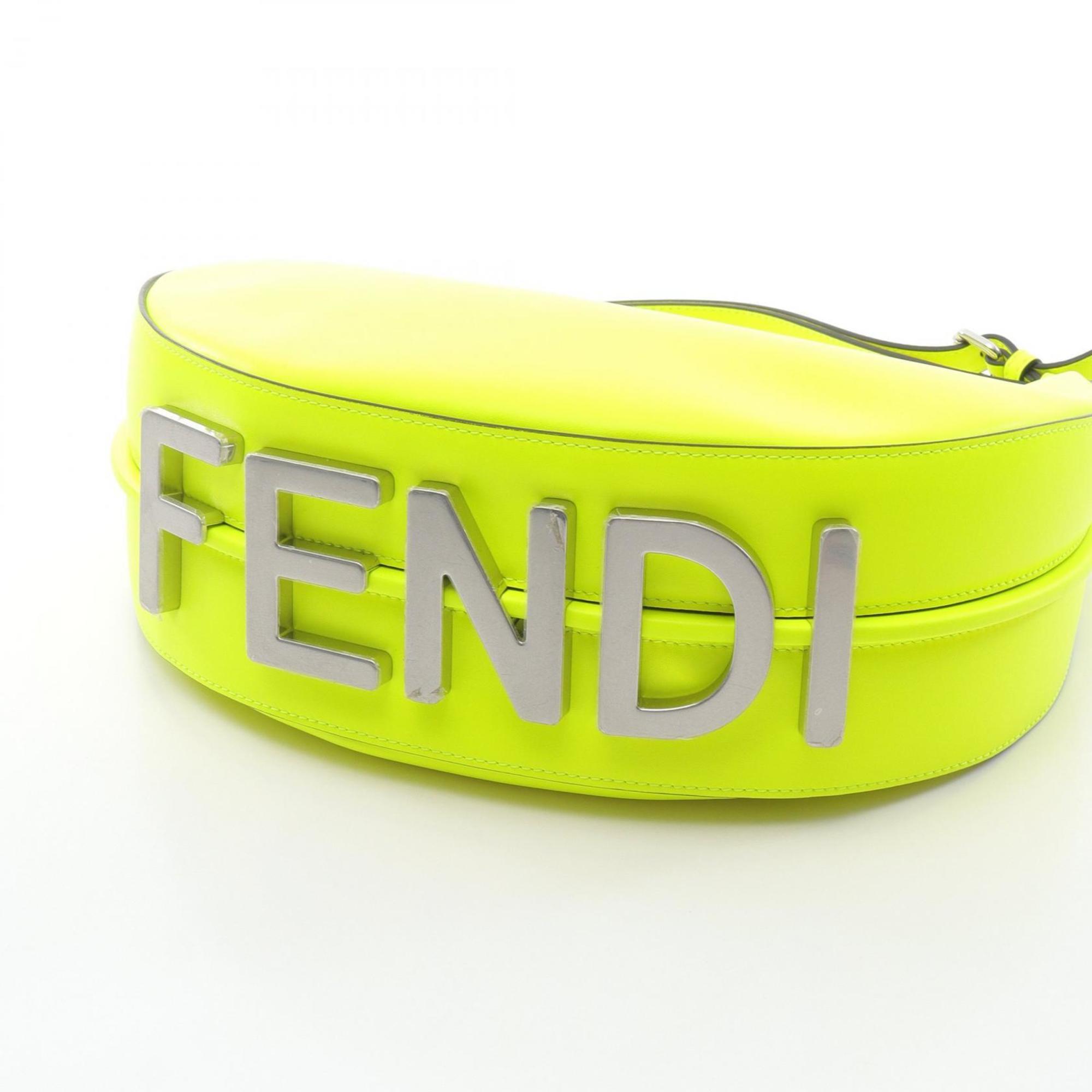 FDI FENDI handbag, leather, women's, yellow, 8BR798