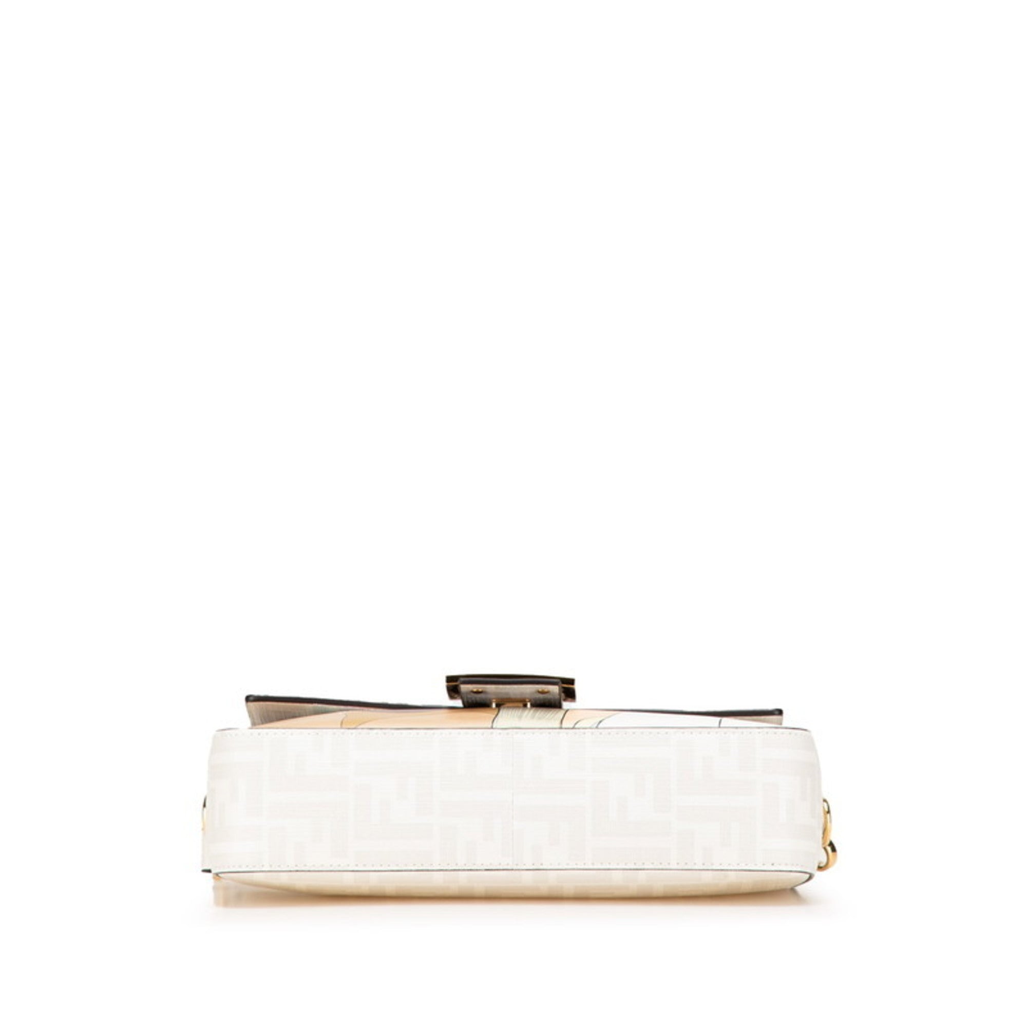 FDI Zucca Mamma Bucket Handbag/Shoulder Bag, 2-Way, 8BR600, White, Gray, Multicolor Leather, Women's, FENDI