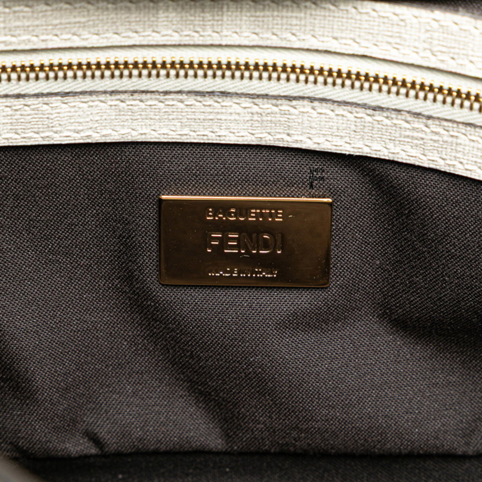 FDI Zucca Mamma Bucket Handbag/Shoulder Bag, 2-Way, 8BR600, White, Gray, Multicolor Leather, Women's, FENDI