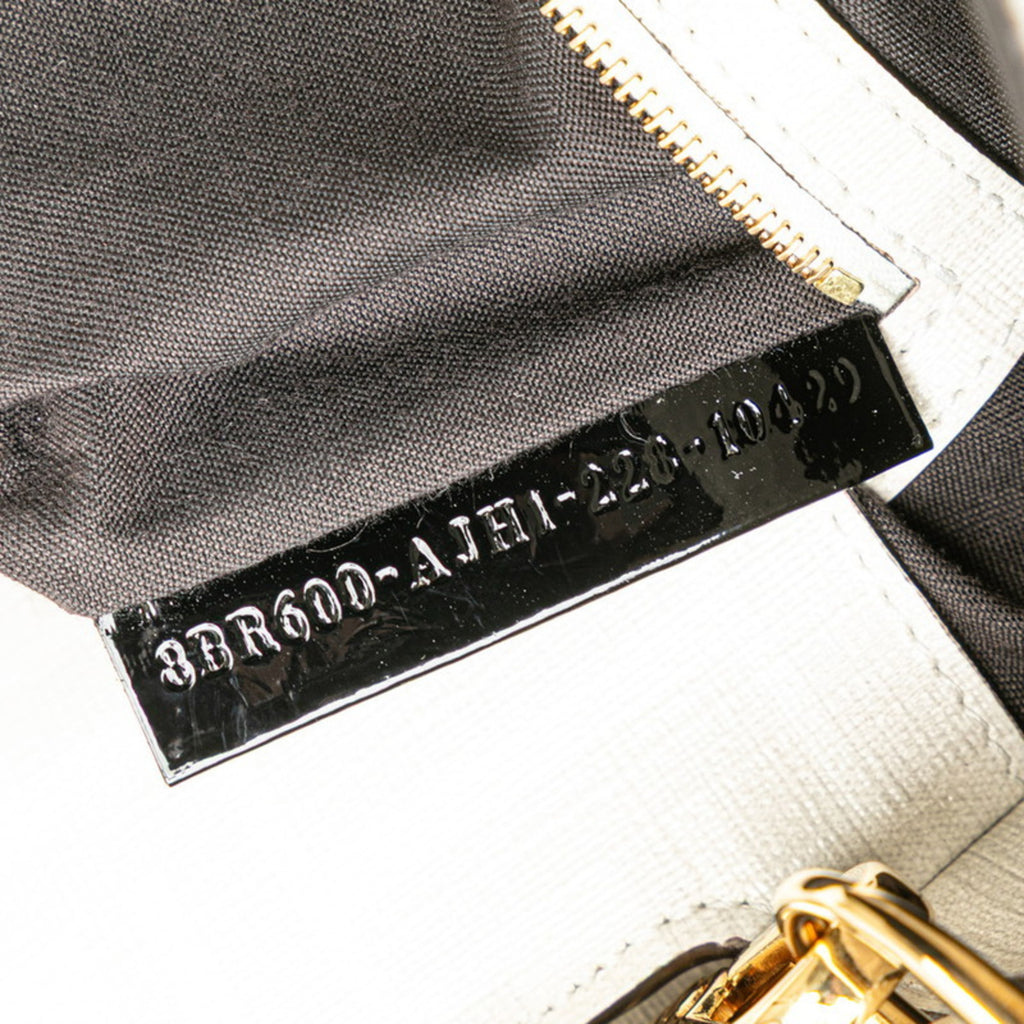 FDI Zucca Mamma Bucket Handbag/Shoulder Bag, 2-Way, 8BR600, White, Gray, Multicolor Leather, Women's, FENDI