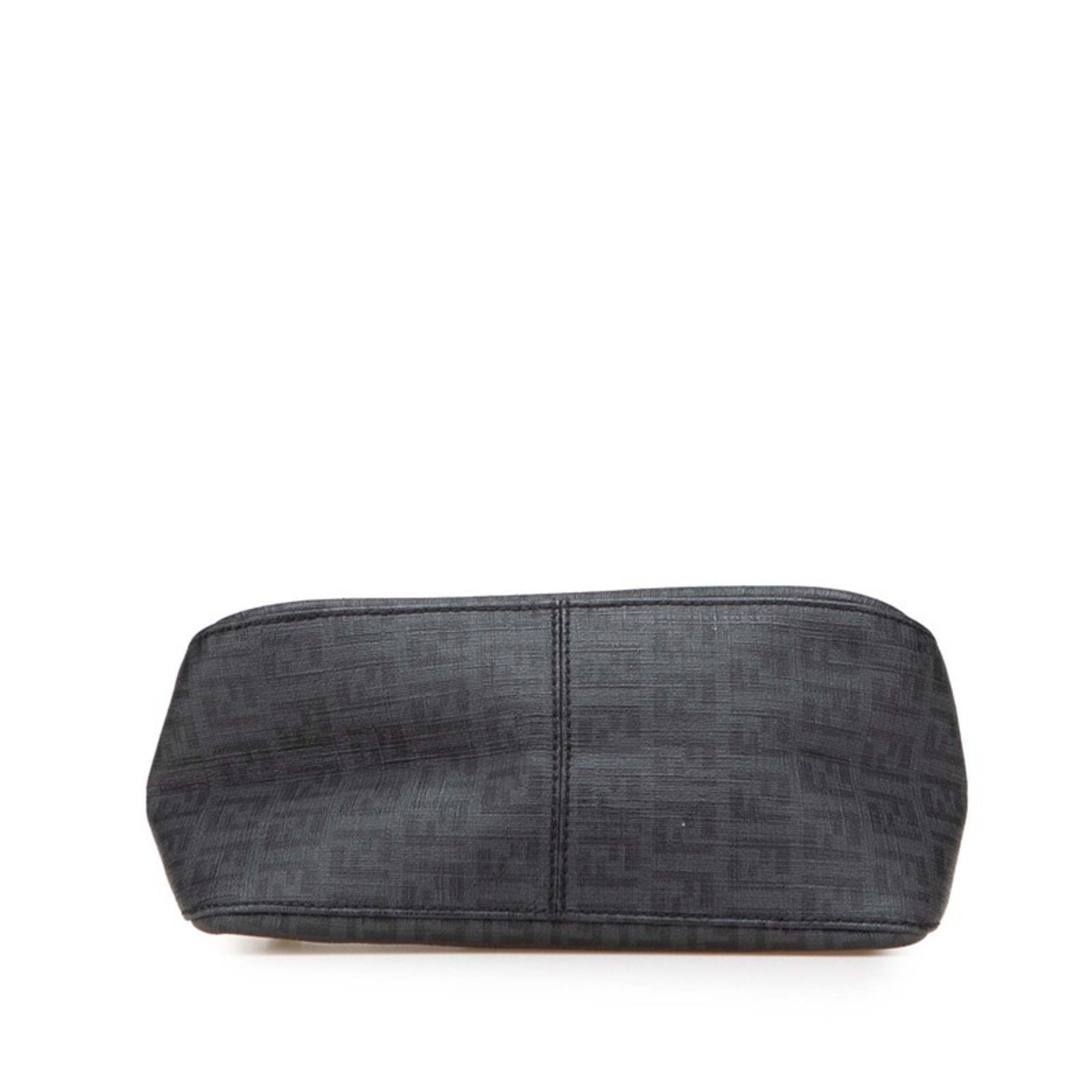 FDI Zucchino Mini Mamma Bucket Chain Handbag 8BR180 Black Leather Women's