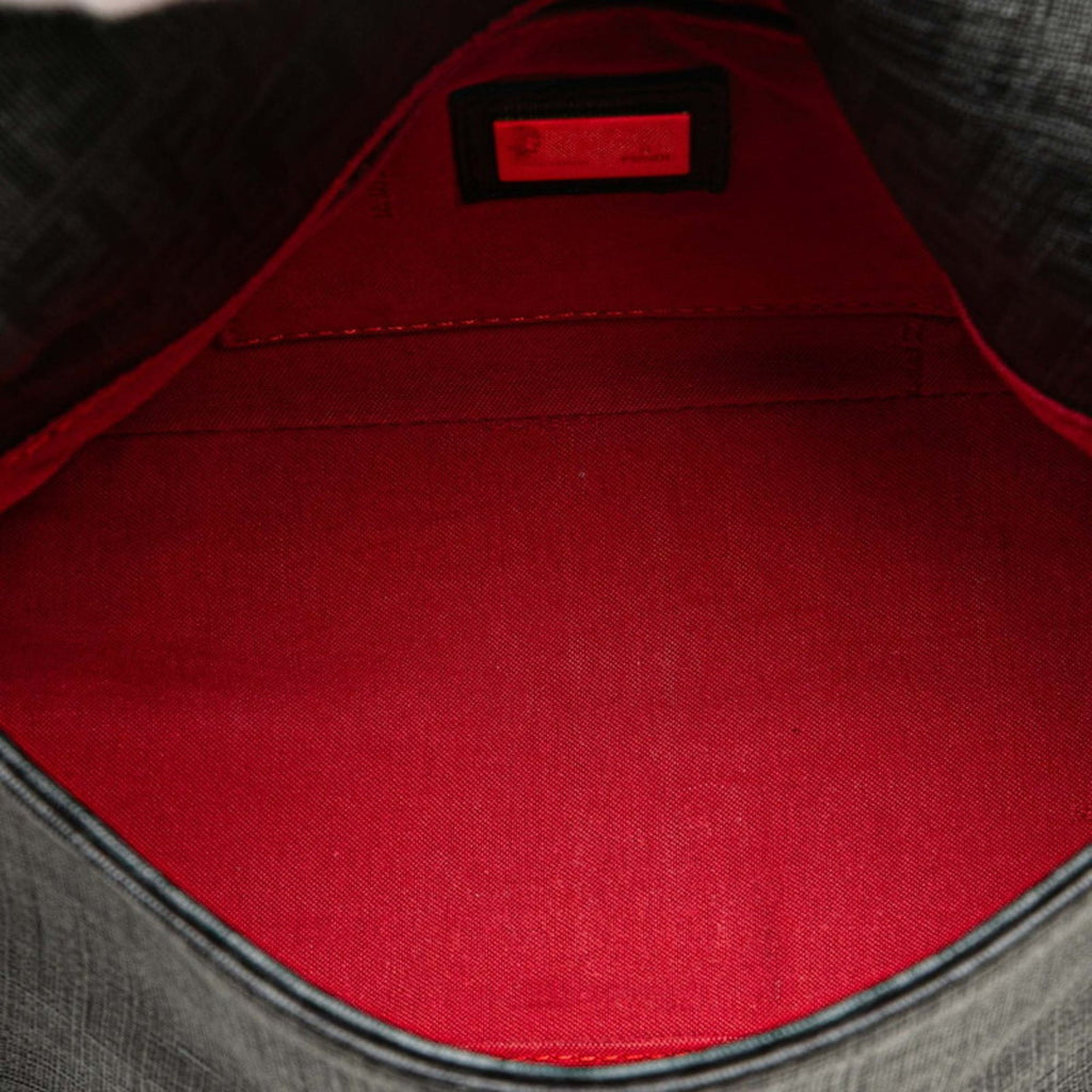 FDI Zucchino Mini Mamma Bucket Chain Handbag 8BR180 Black Leather Women's