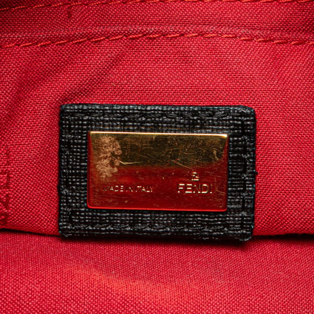 FDI Zucchino Mini Mamma Bucket Chain Handbag 8BR180 Black Leather Women's