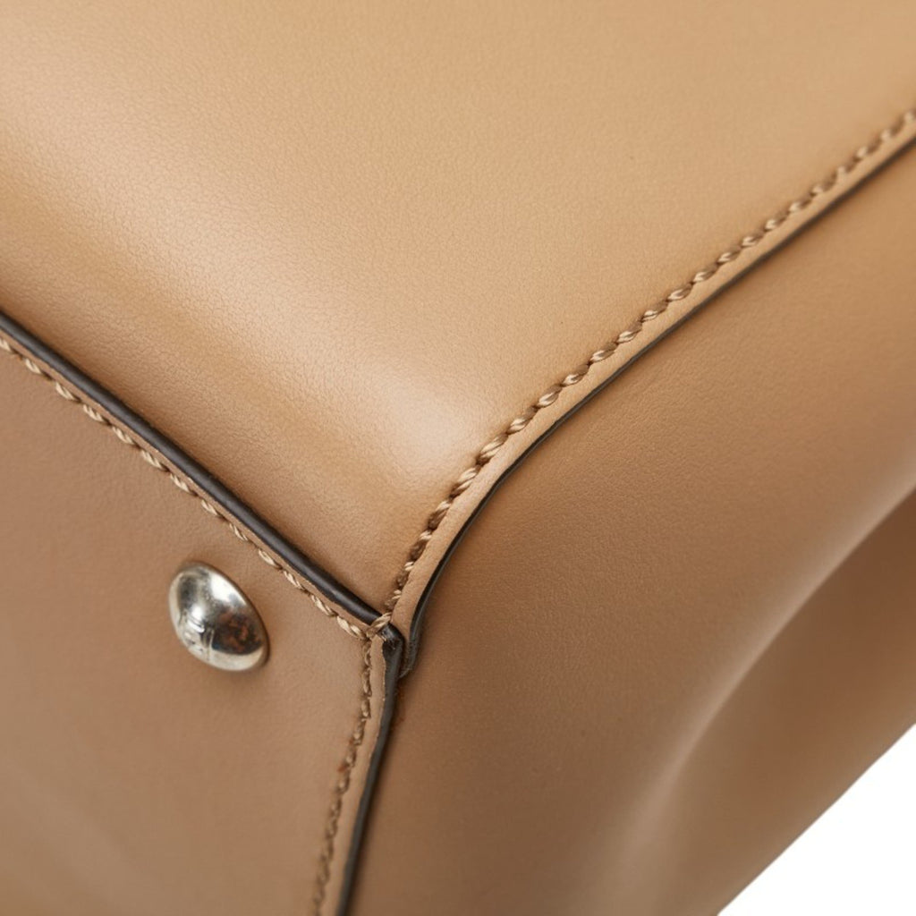 FDI Flower Stud Handbag/Shoulder Bag 2WAY 8BN298 Beige Multicolor Leather Women's FENDI