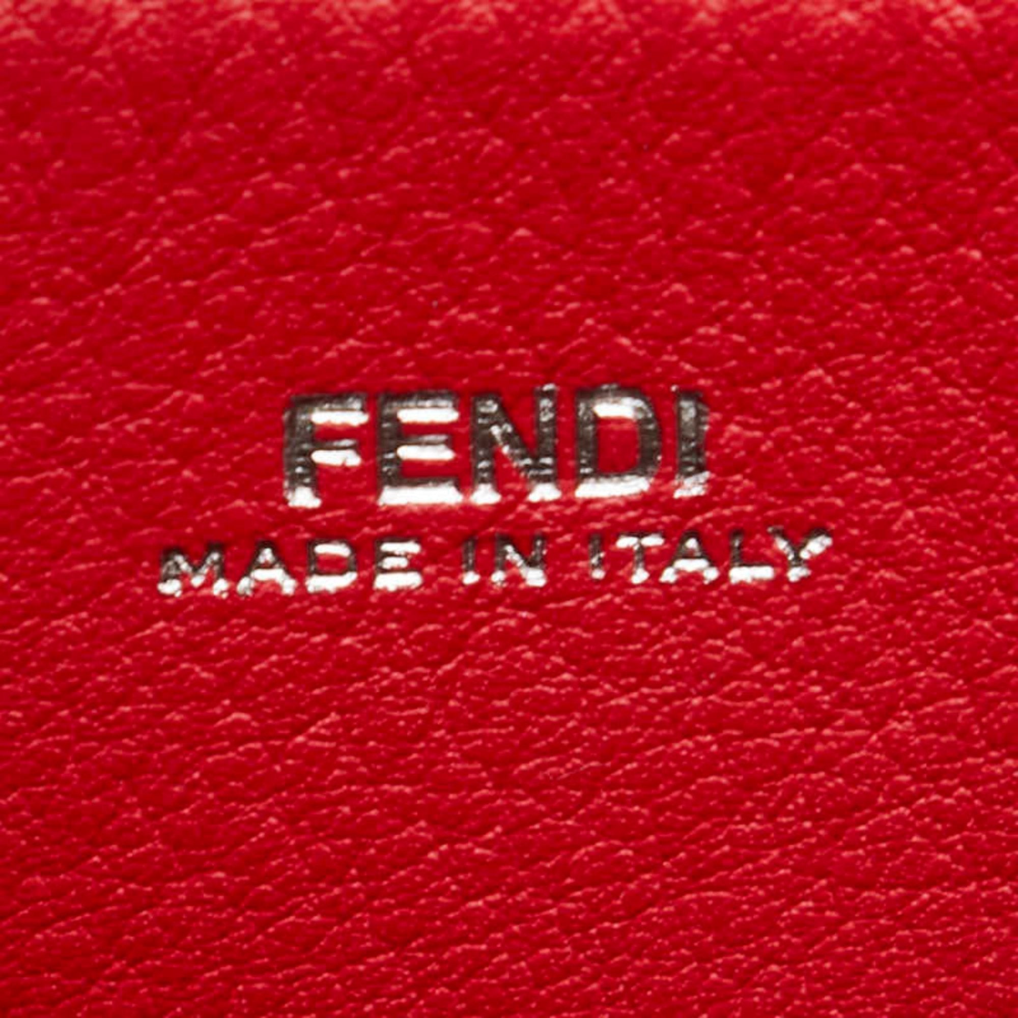 FDI Flower Stud Handbag/Shoulder Bag 2WAY 8BN298 Beige Multicolor Leather Women's FENDI