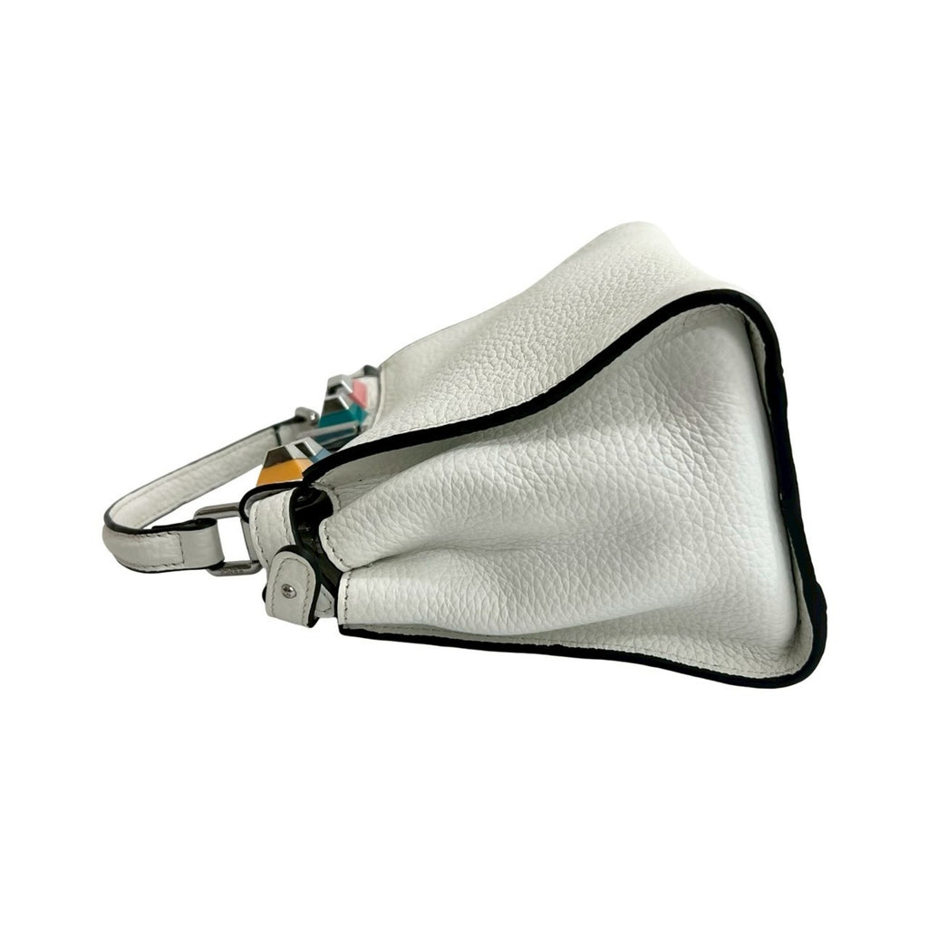 FDI Peekaboo Mini Leather 2-Way Handbag/Shoulder Bag White/Multicolor 2145b