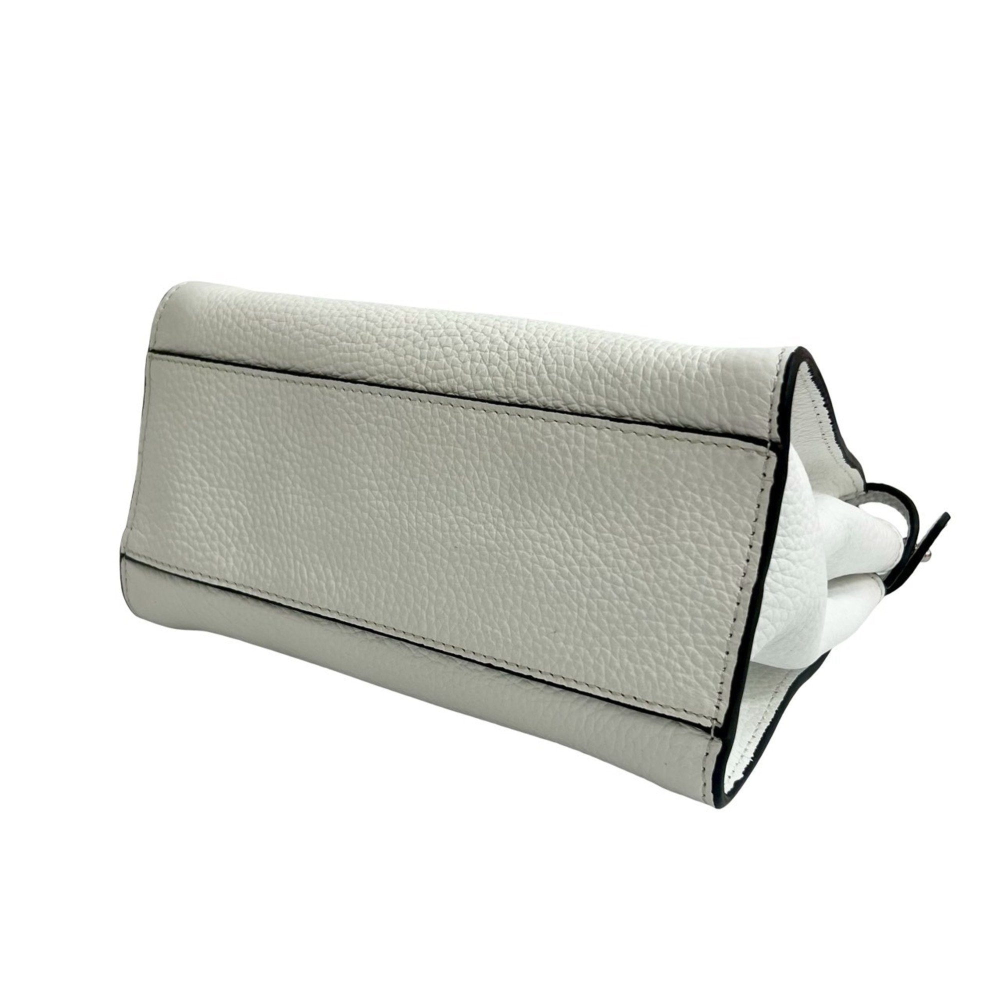 FDI Peekaboo Mini Leather 2-Way Handbag/Shoulder Bag White/Multicolor 2145b