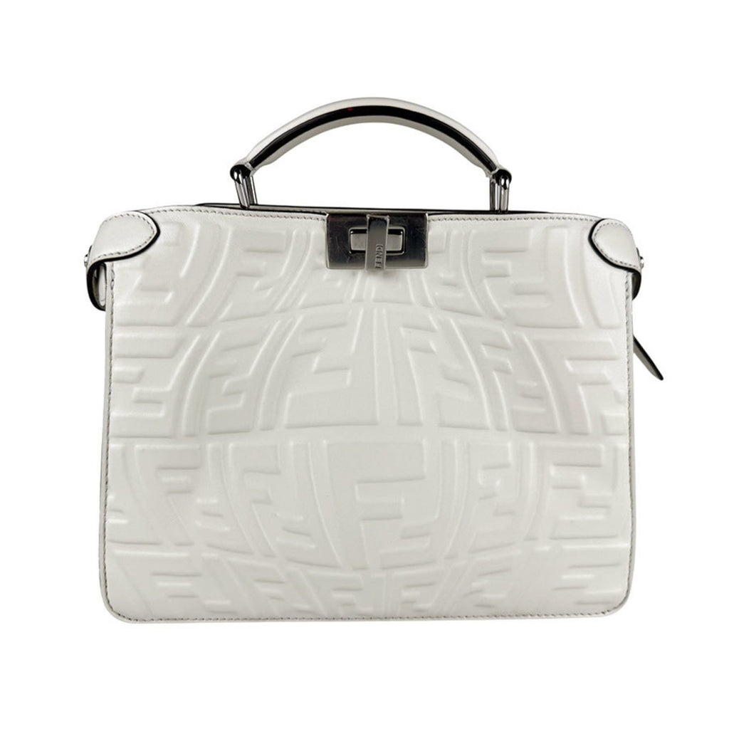 FDI Peekaboo I See You Leather Shoulder Bag, White, Men's, 7VA530 AFSP z7170