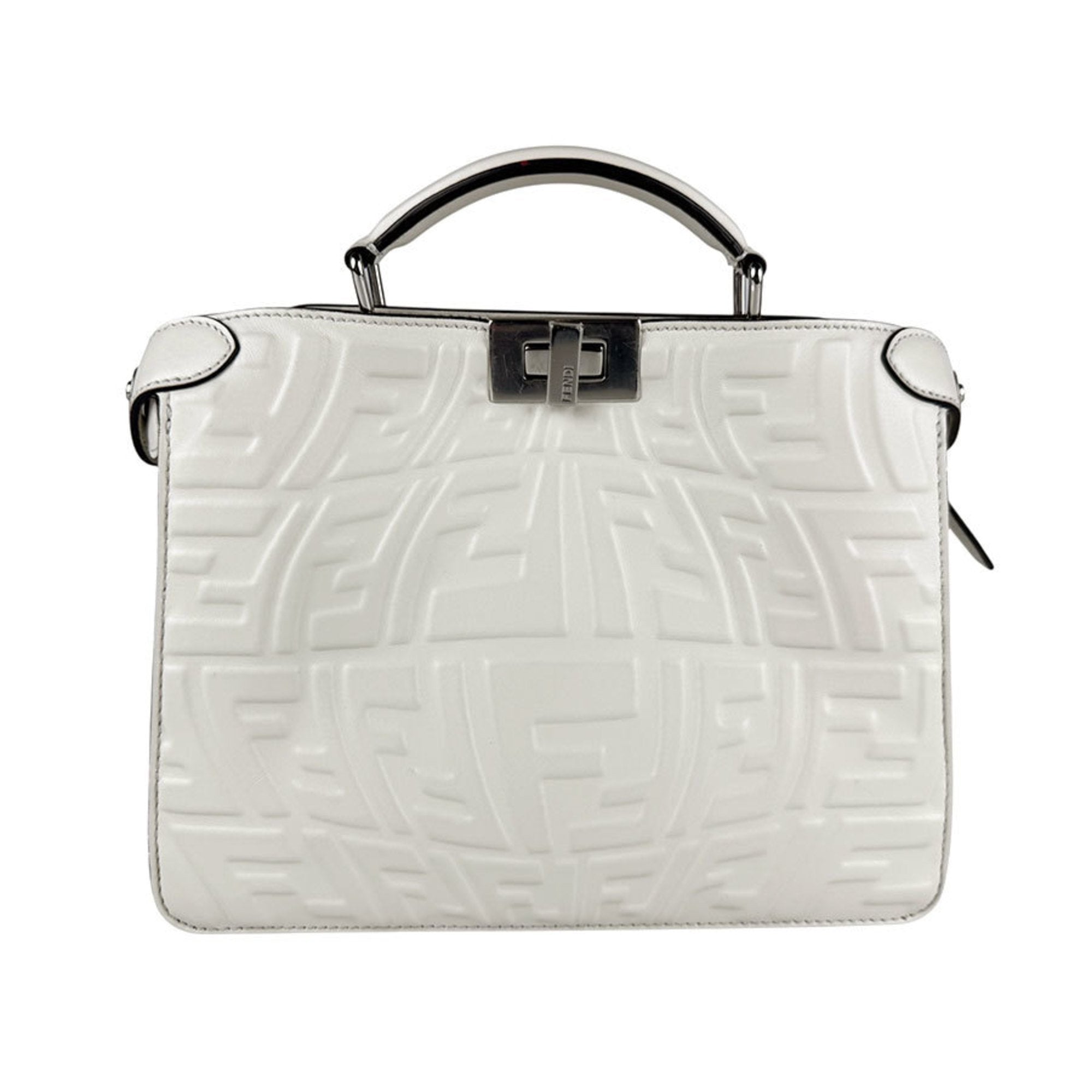 FDI Peekaboo I See You Leather Shoulder Bag, White, Men's, 7VA530 AFSP z7170