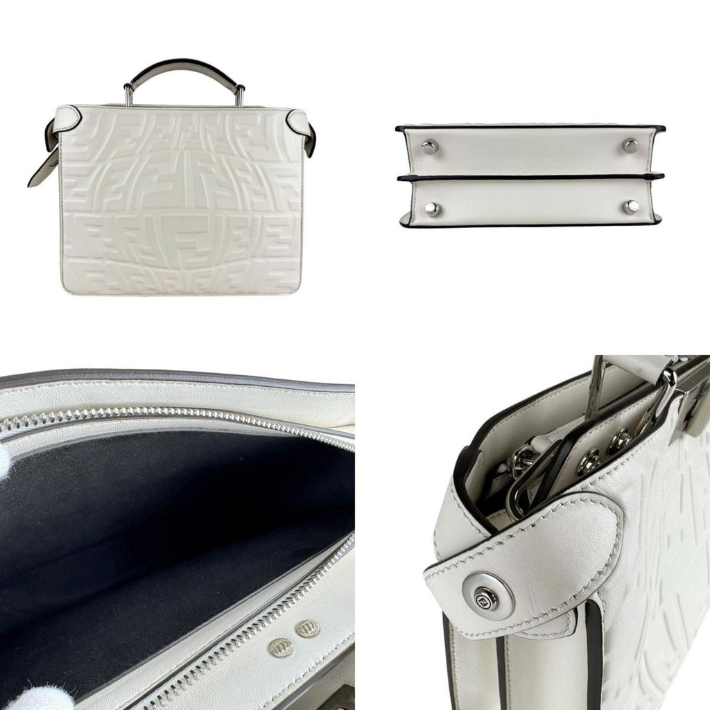 FDI Peekaboo I See You Leather Shoulder Bag, White, Men's, 7VA530 AFSP z7170