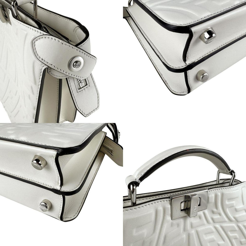 FDI Peekaboo I See You Leather Shoulder Bag, White, Men's, 7VA530 AFSP z7170