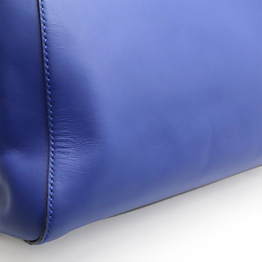 FDI Peekaboo Regular Handbag/Tote/Shoulder Bag in Blue Leather (8BN226)