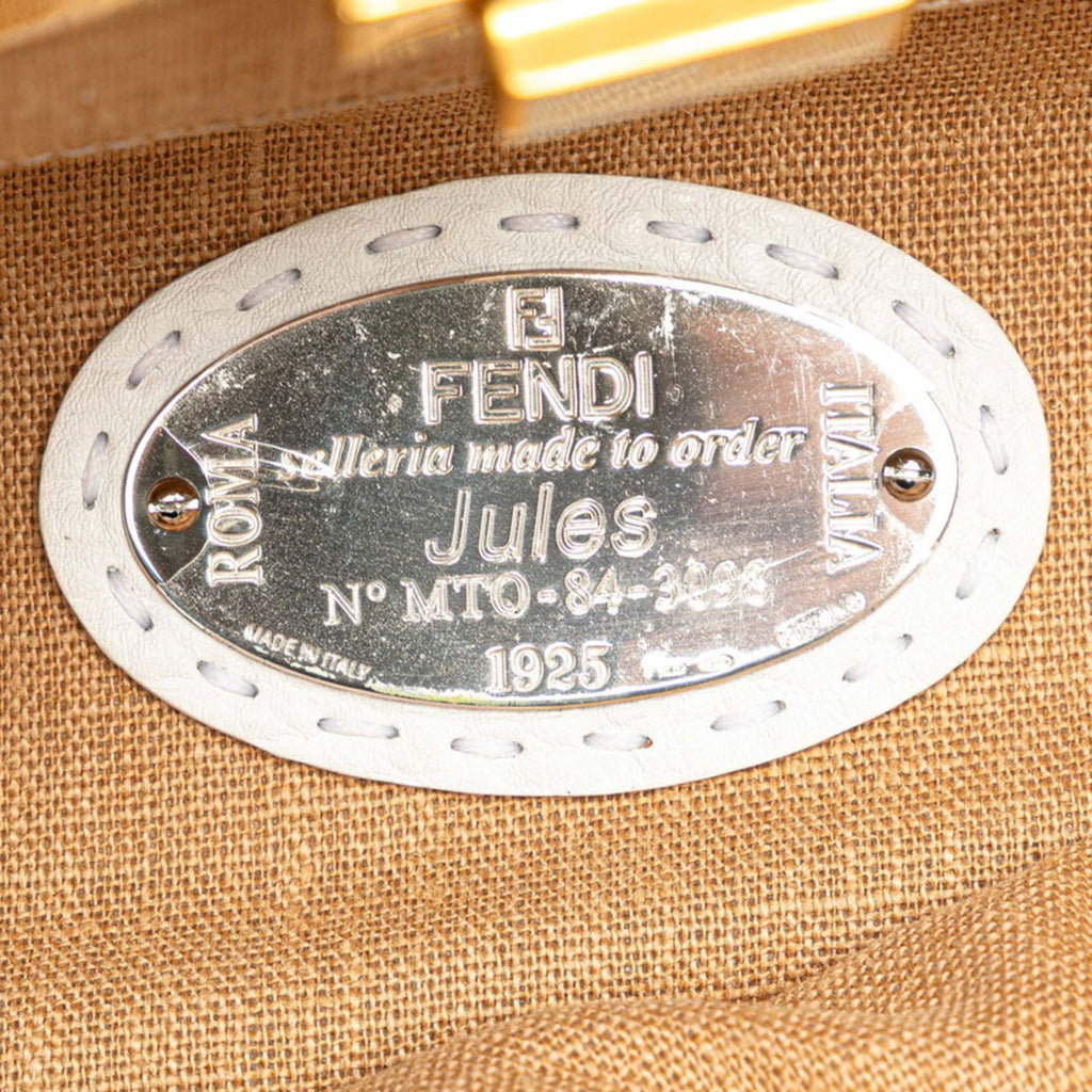 FDI Selleria Peekaboo Shoulder Bag/Handbag 2WAY 8BN211 White Leather Women's FENDI