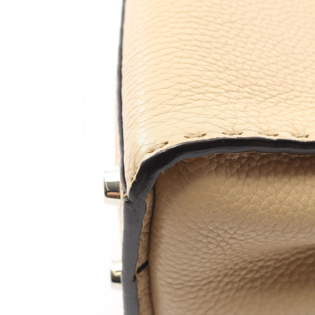 FDI Peekaboo Essential Handbag, Leather, Women's, Beige